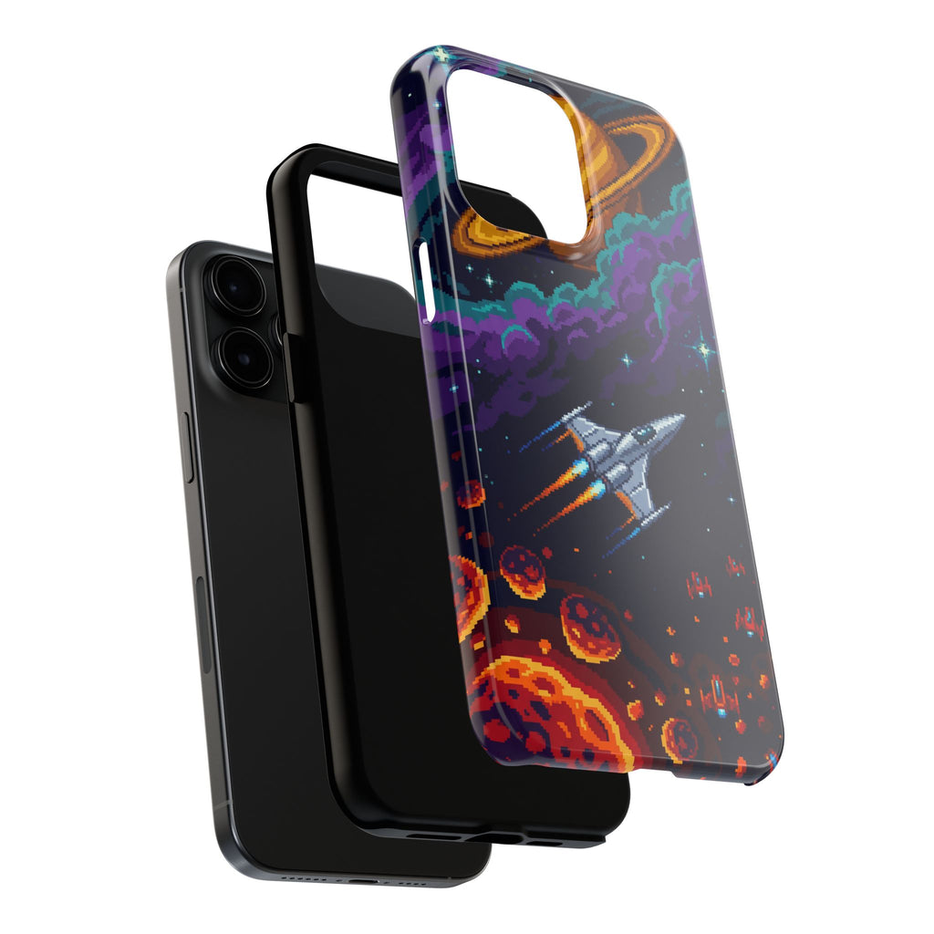 Retro Pixel Galactic Hero — Tough Phone Case