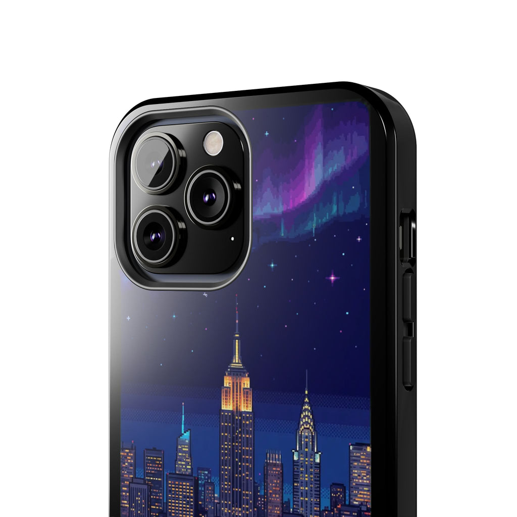 Retro Pixel NYC Skyline at Night — Tough Phone Case