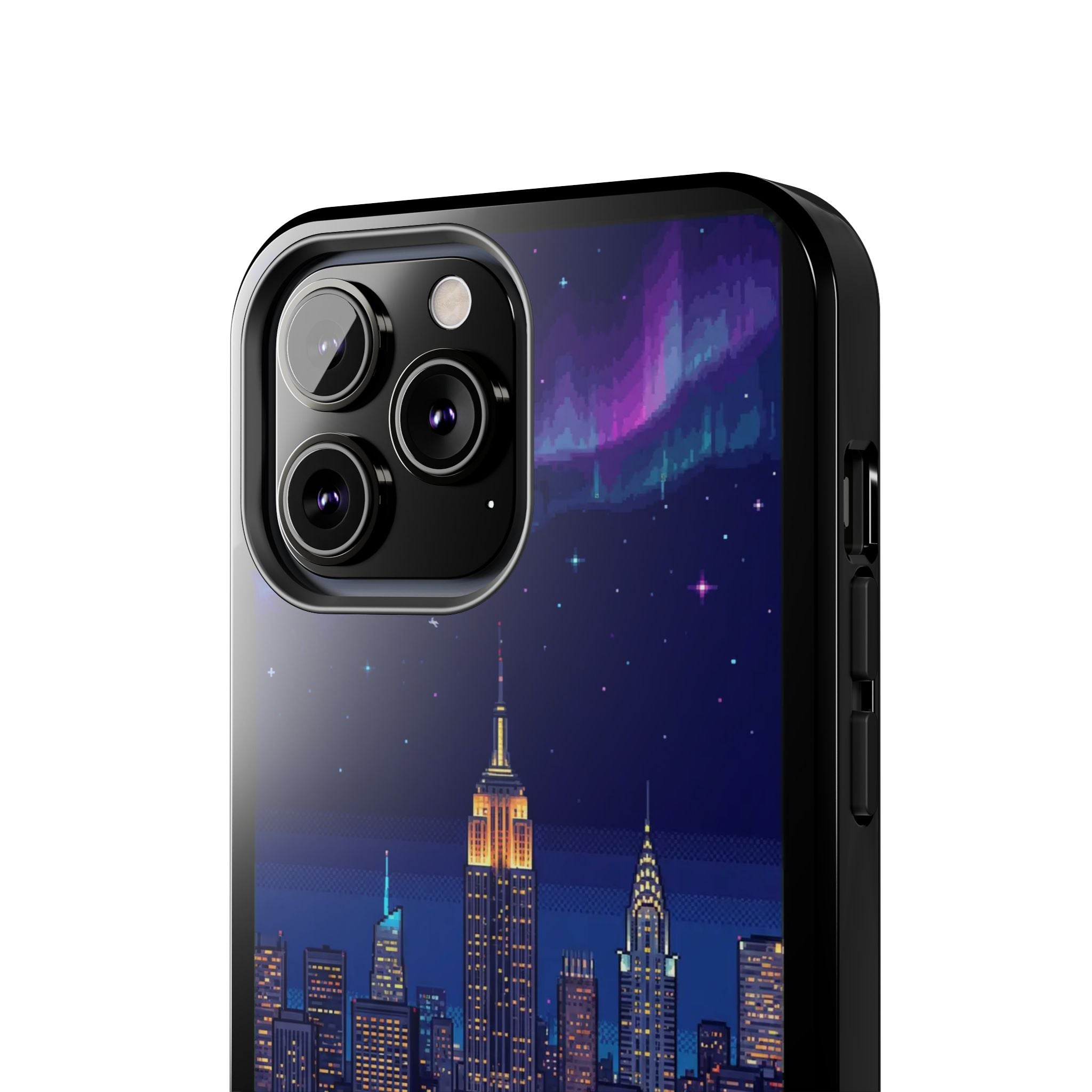 Retro Pixel NYC Skyline at Night — Tough Phone Case