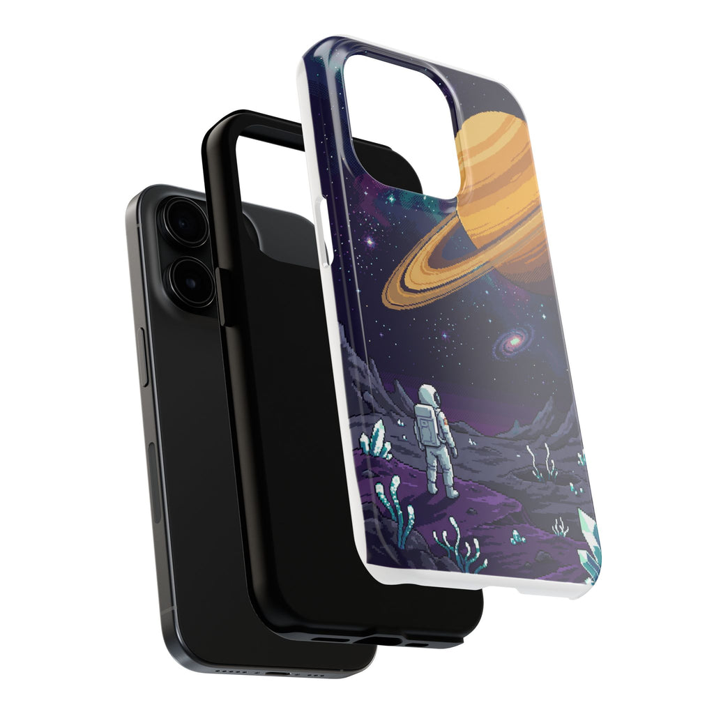 Retro Pixel Astronaut on an Alien World — Tough Phone Case