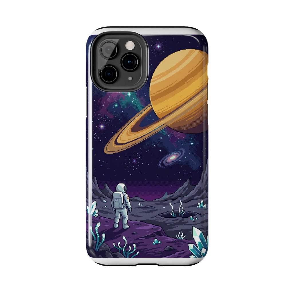 Retro Pixel Astronaut on an Alien World — Tough Phone Case