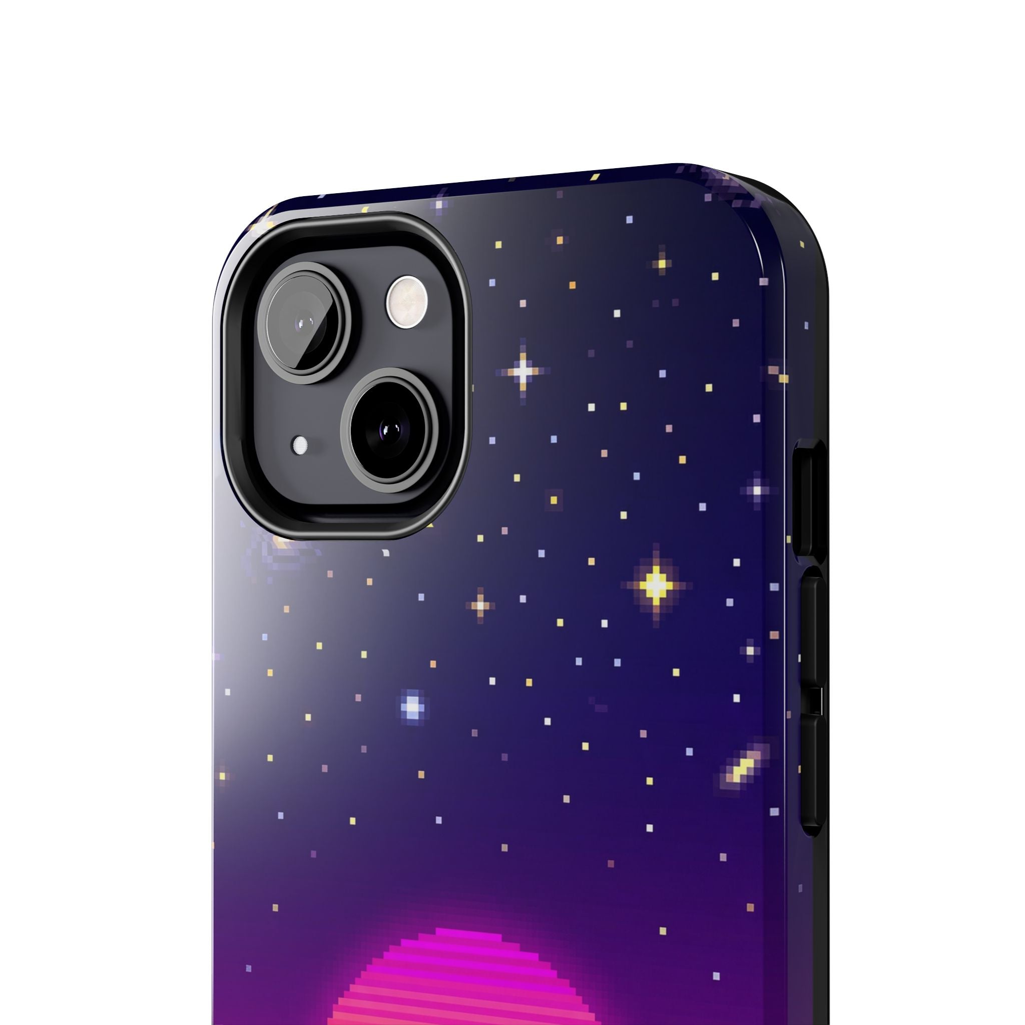 Retro Pixel Neon Grid — Tough Phone Case
