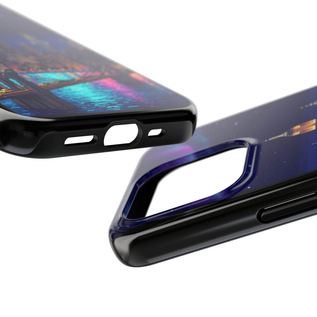 Retro Pixel NYC Skyline at Night — Tough Phone Case
