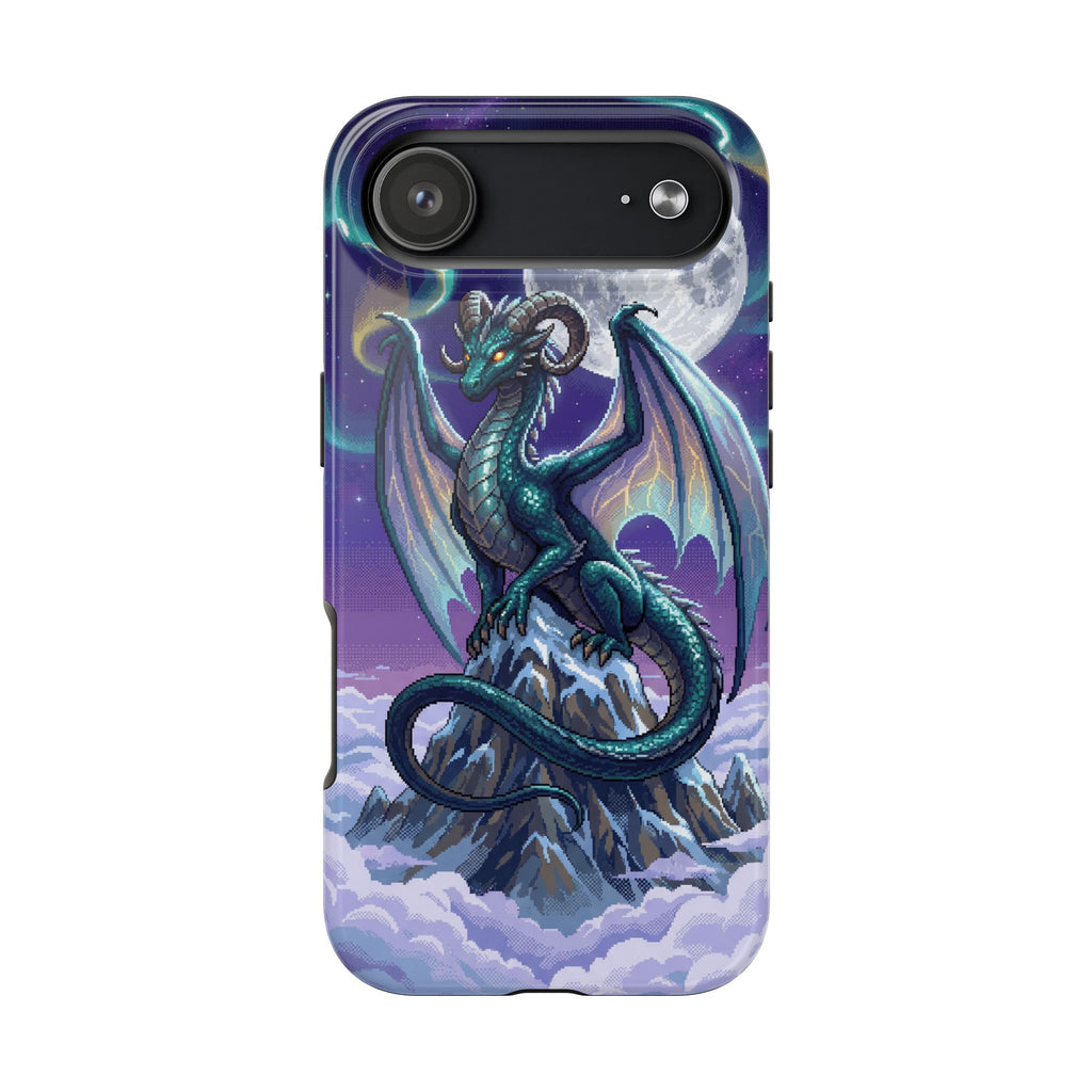 Retro Pixel Dragon on the Mountain Peak — Tough Phone Case