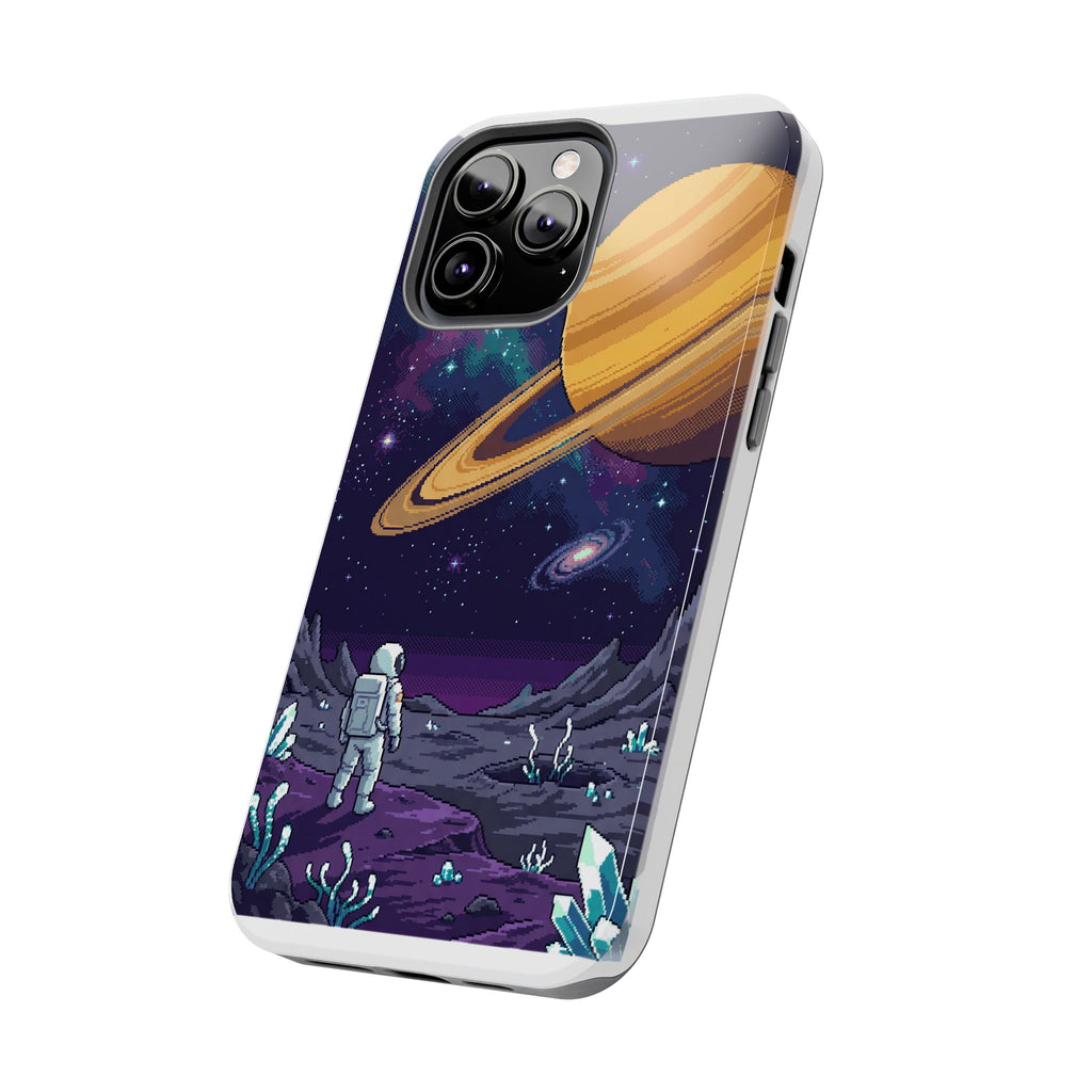 Retro Pixel Astronaut on an Alien World — Tough Phone Case