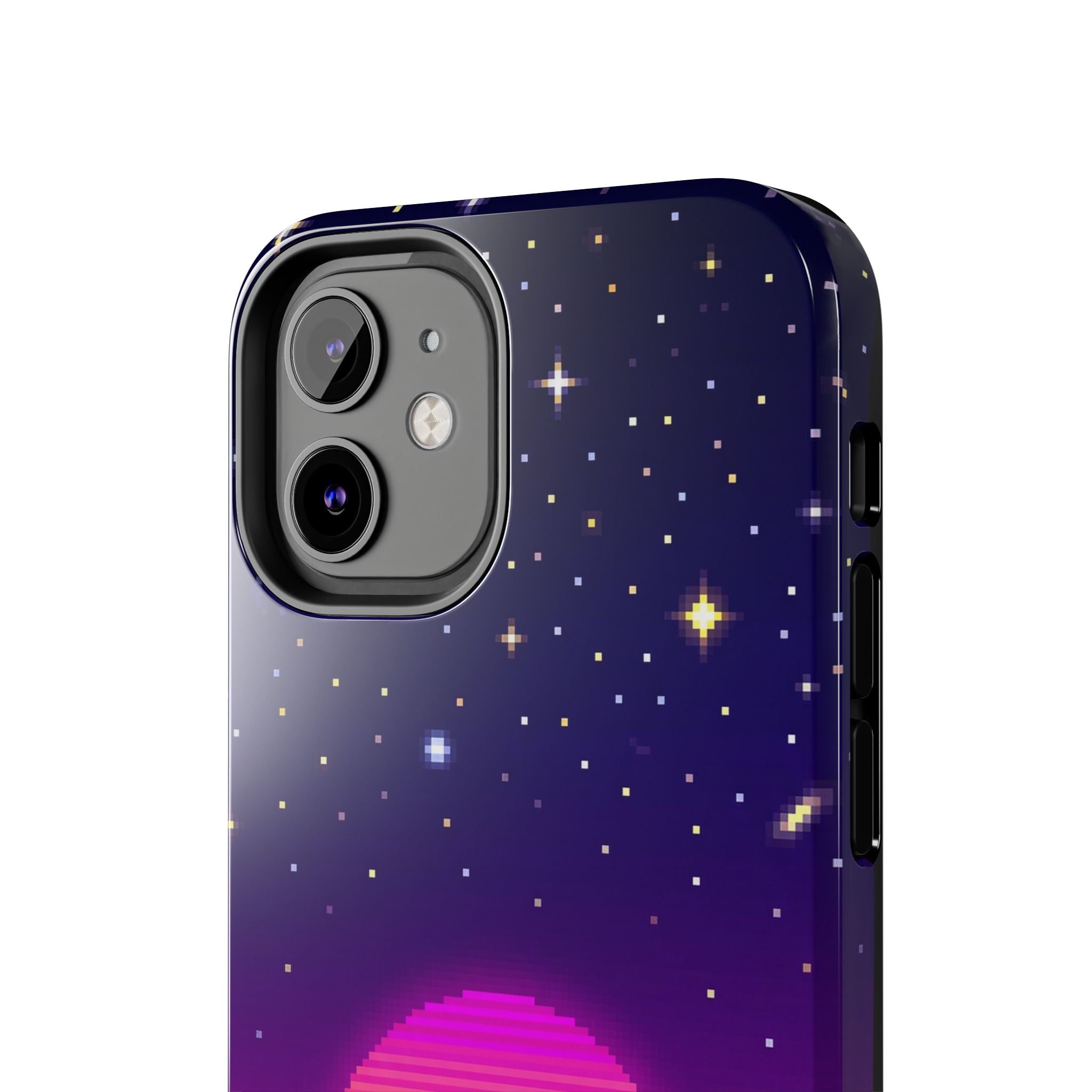Retro Pixel Neon Grid — Tough Phone Case