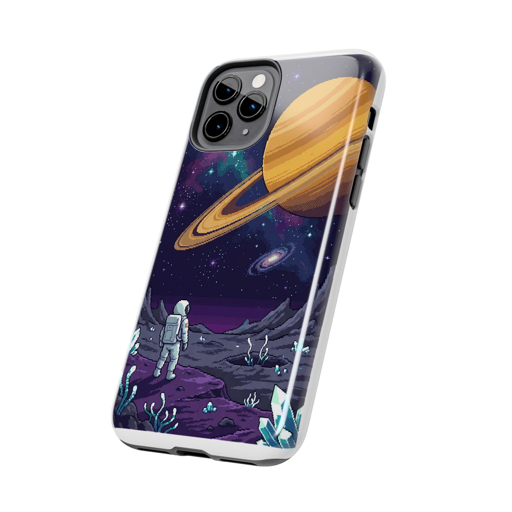 Retro Pixel Astronaut on an Alien World — Tough Phone Case