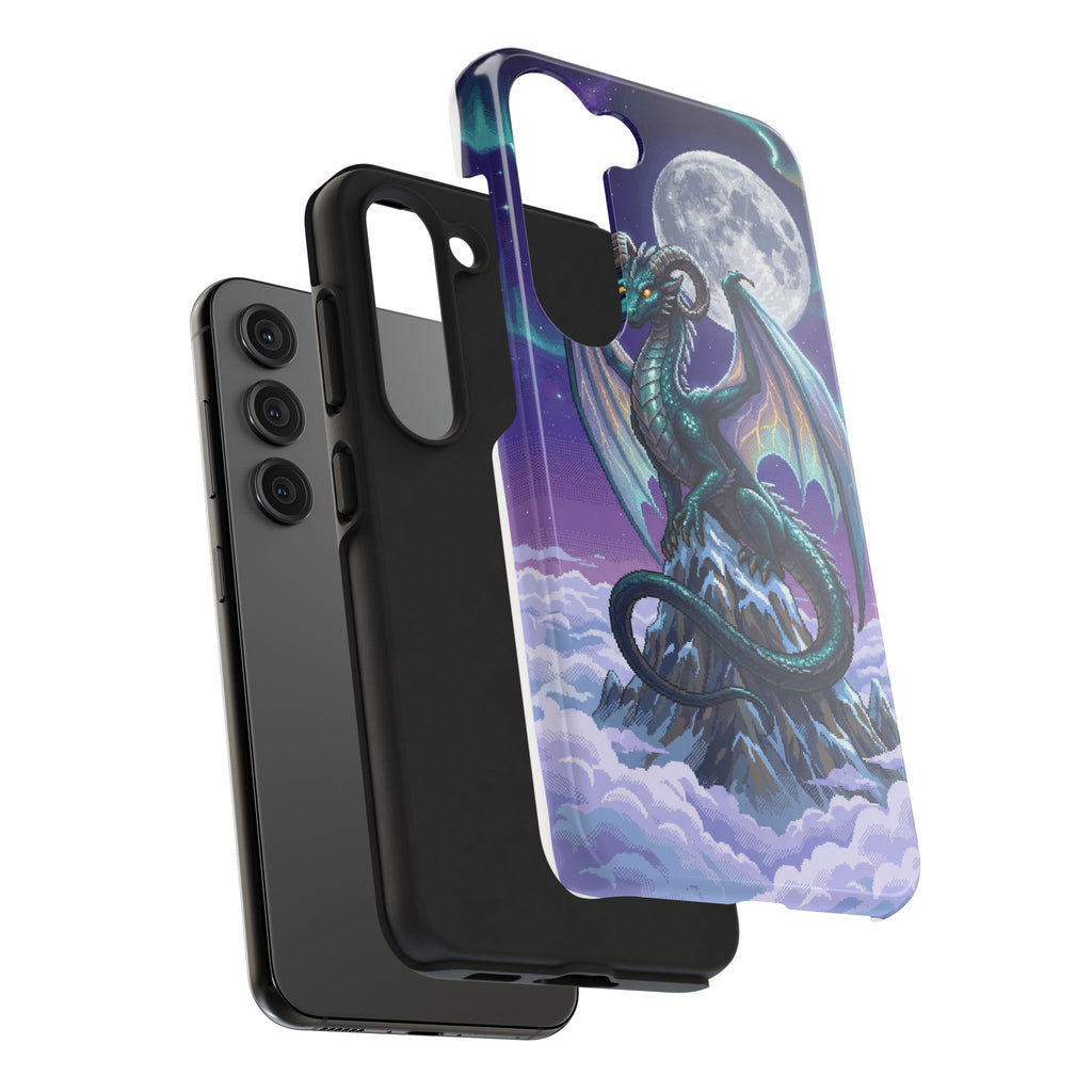 Retro Pixel Dragon on the Mountain Peak — Tough Phone Case