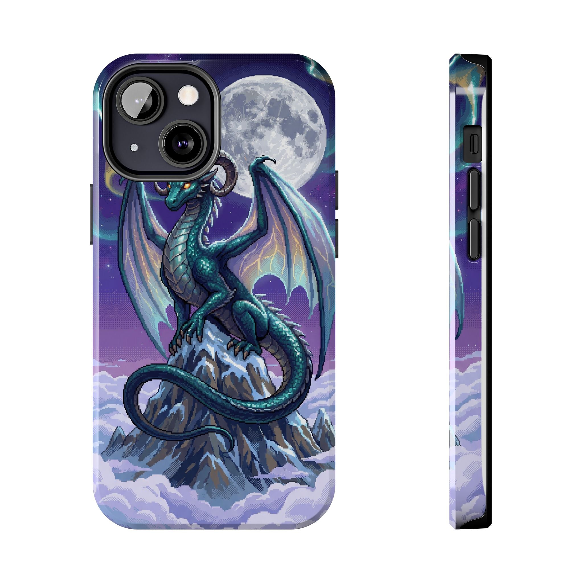 Retro Pixel Dragon on the Mountain Peak — Tough Phone Case