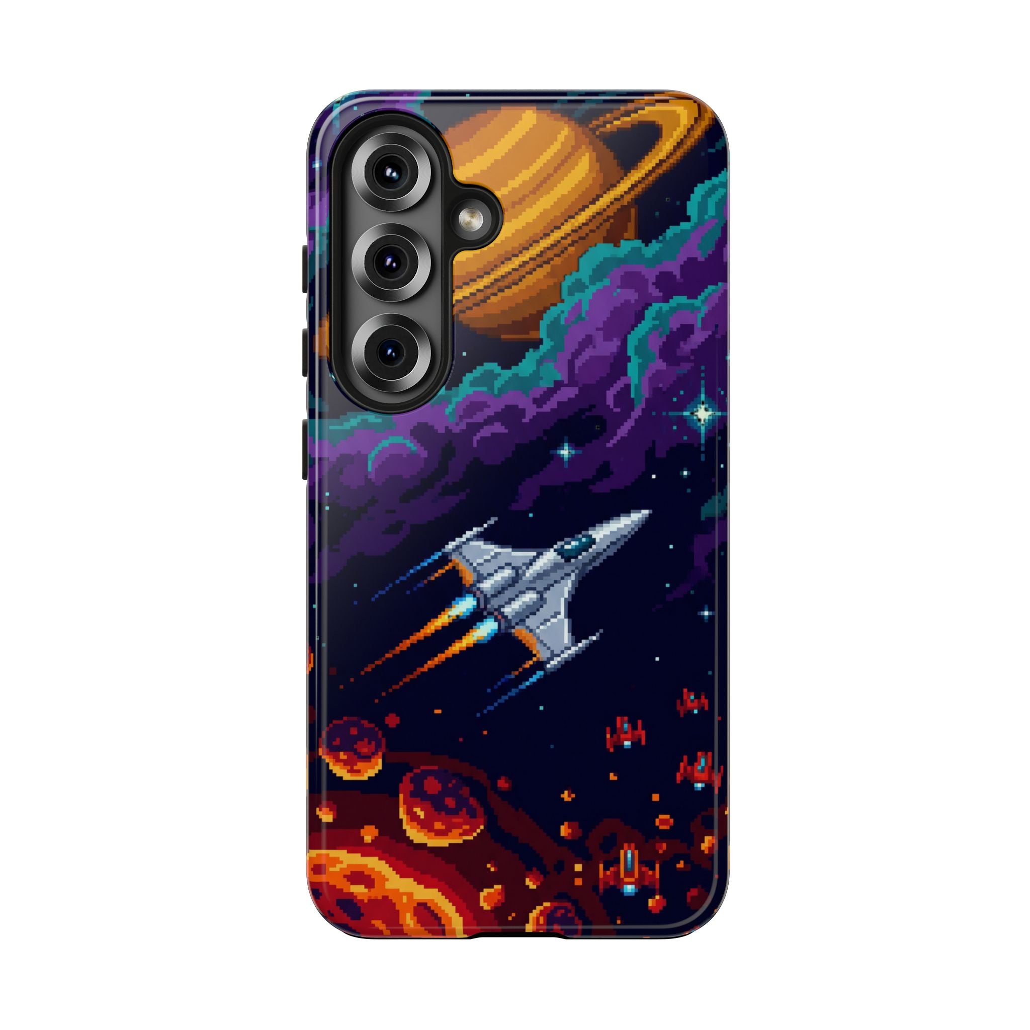 Retro Pixel Galactic Hero — Tough Phone Case