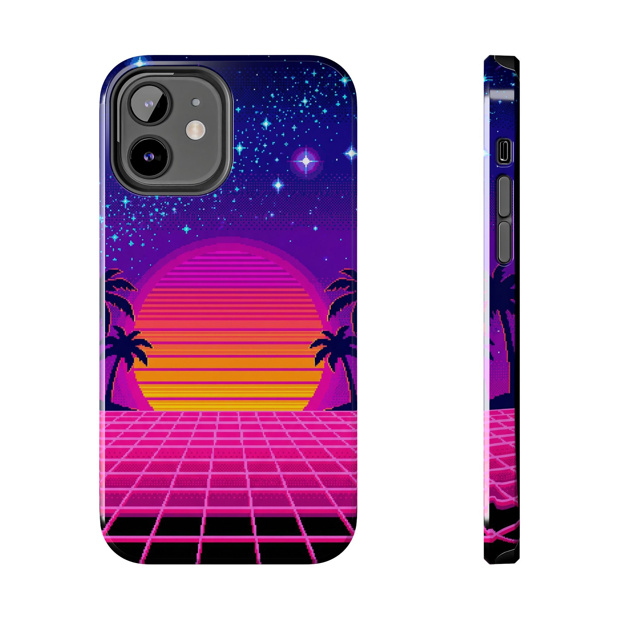 Retro Pixel 8-Bit Sunset — Tough Phone Case