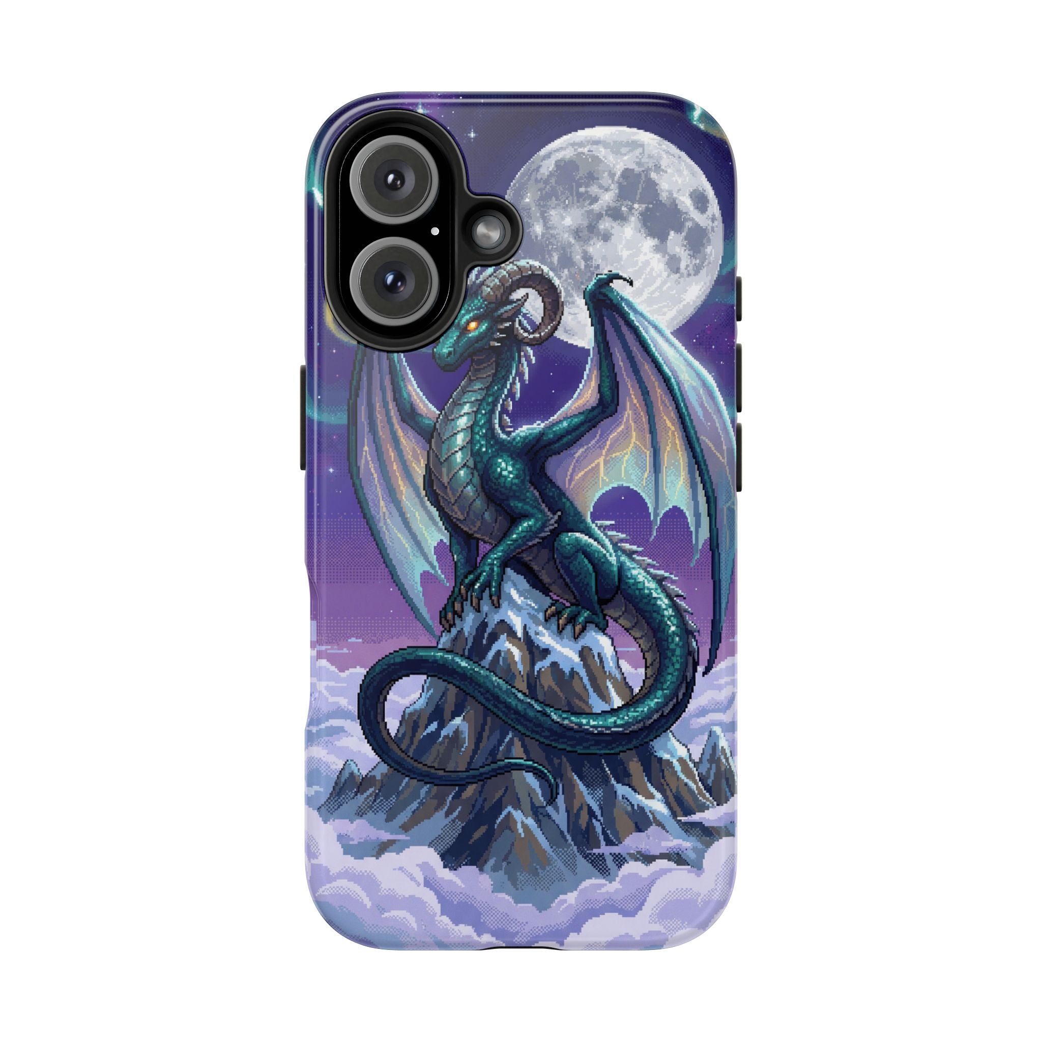 Retro Pixel Dragon on the Mountain Peak — Tough Phone Case
