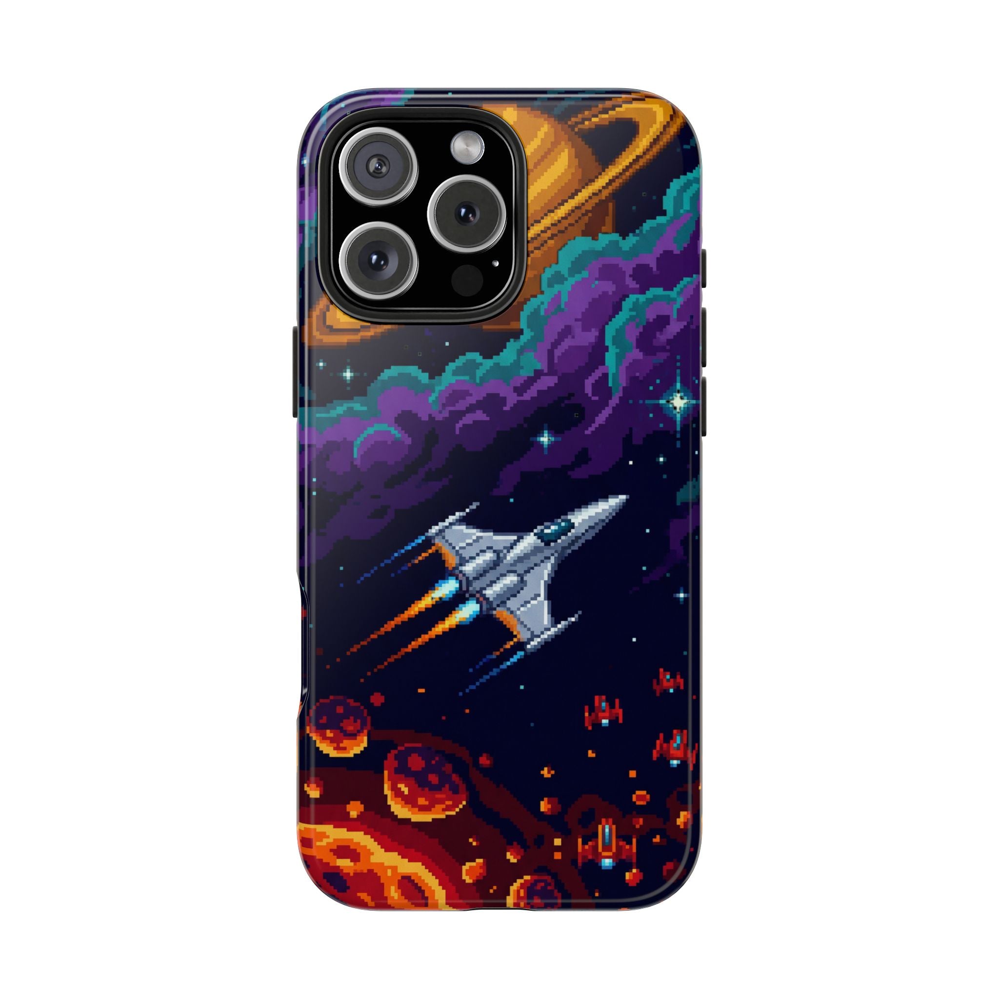 Retro Pixel Galactic Hero — Tough Phone Case