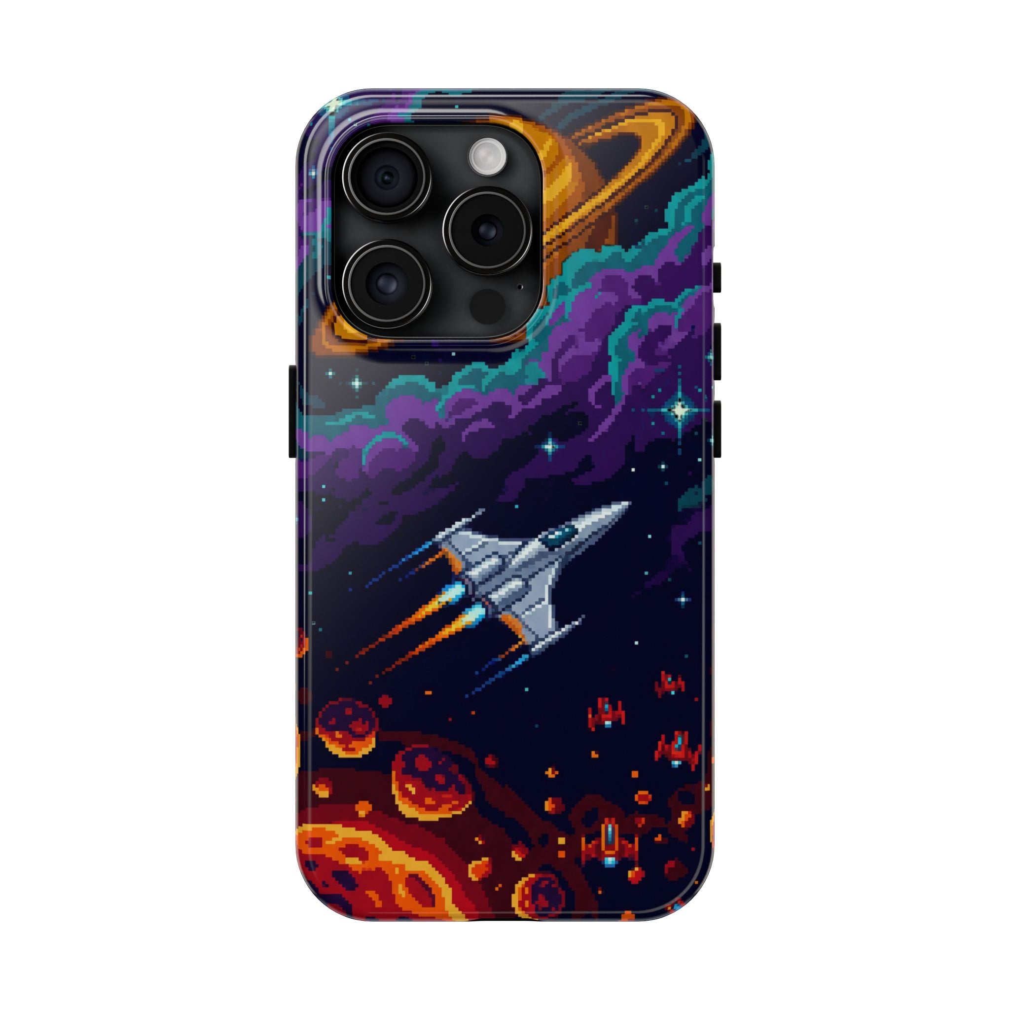Retro Pixel Galactic Hero — Tough Phone Case