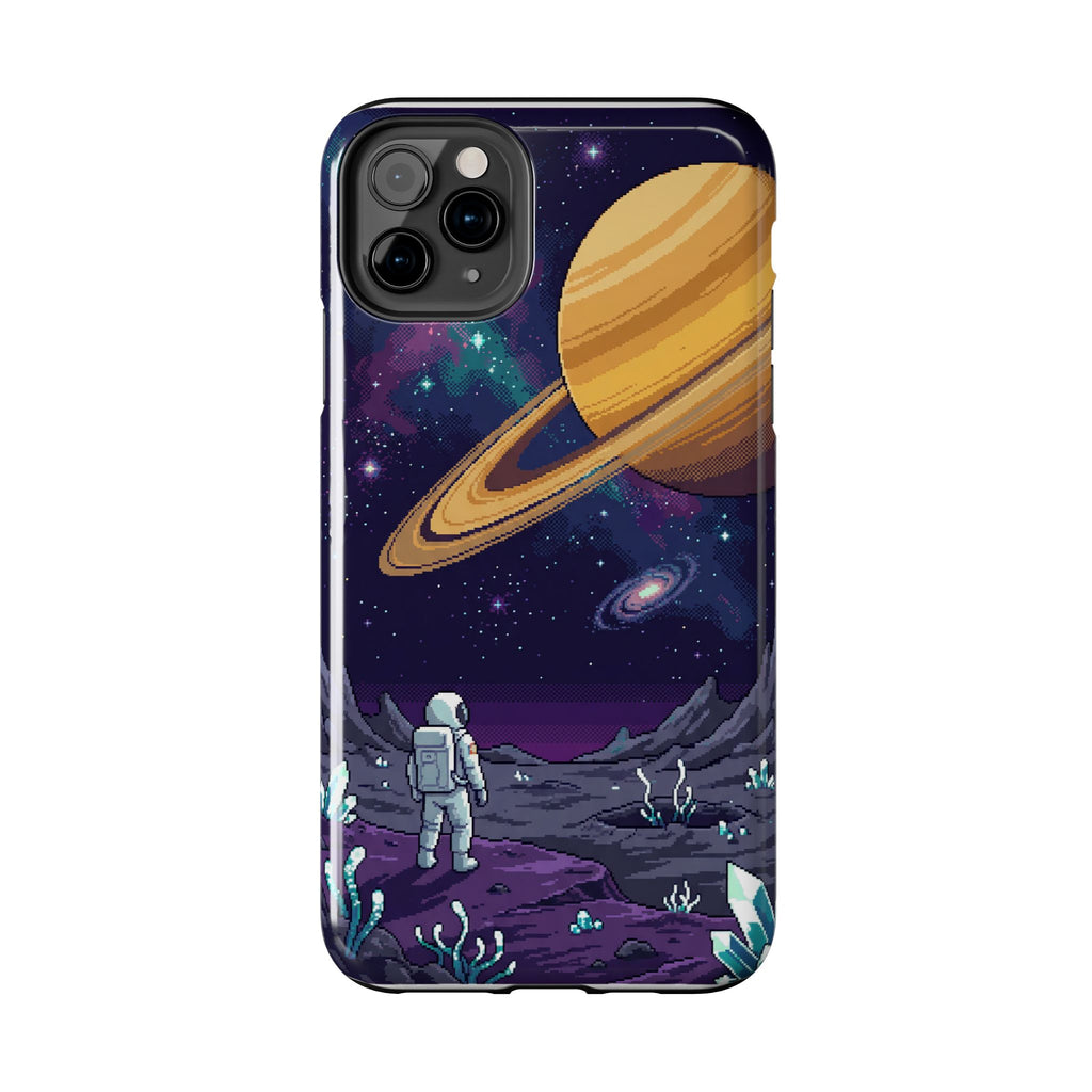 Retro Pixel Astronaut on an Alien World — Tough Phone Case