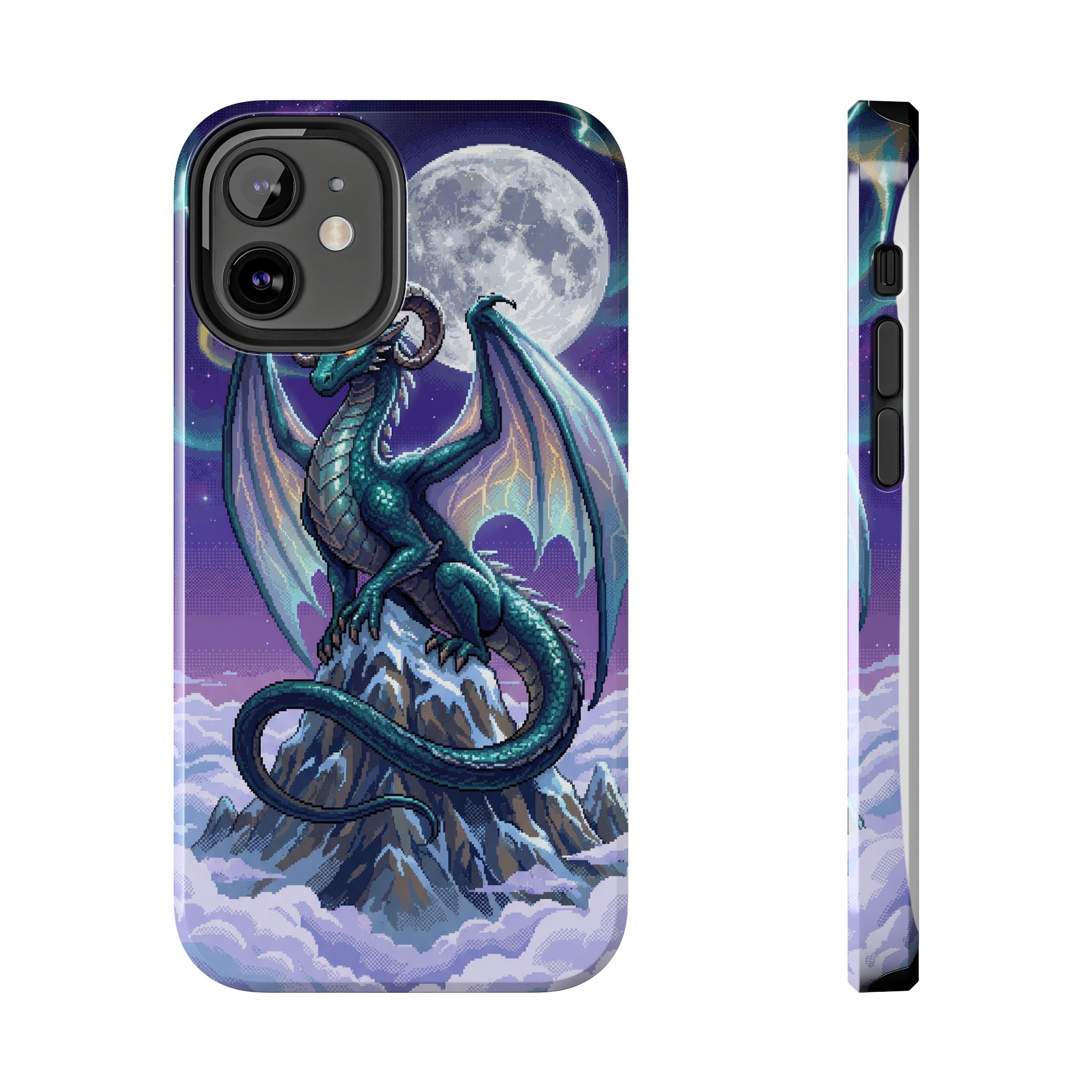 Retro Pixel Dragon on the Mountain Peak — Tough Phone Case