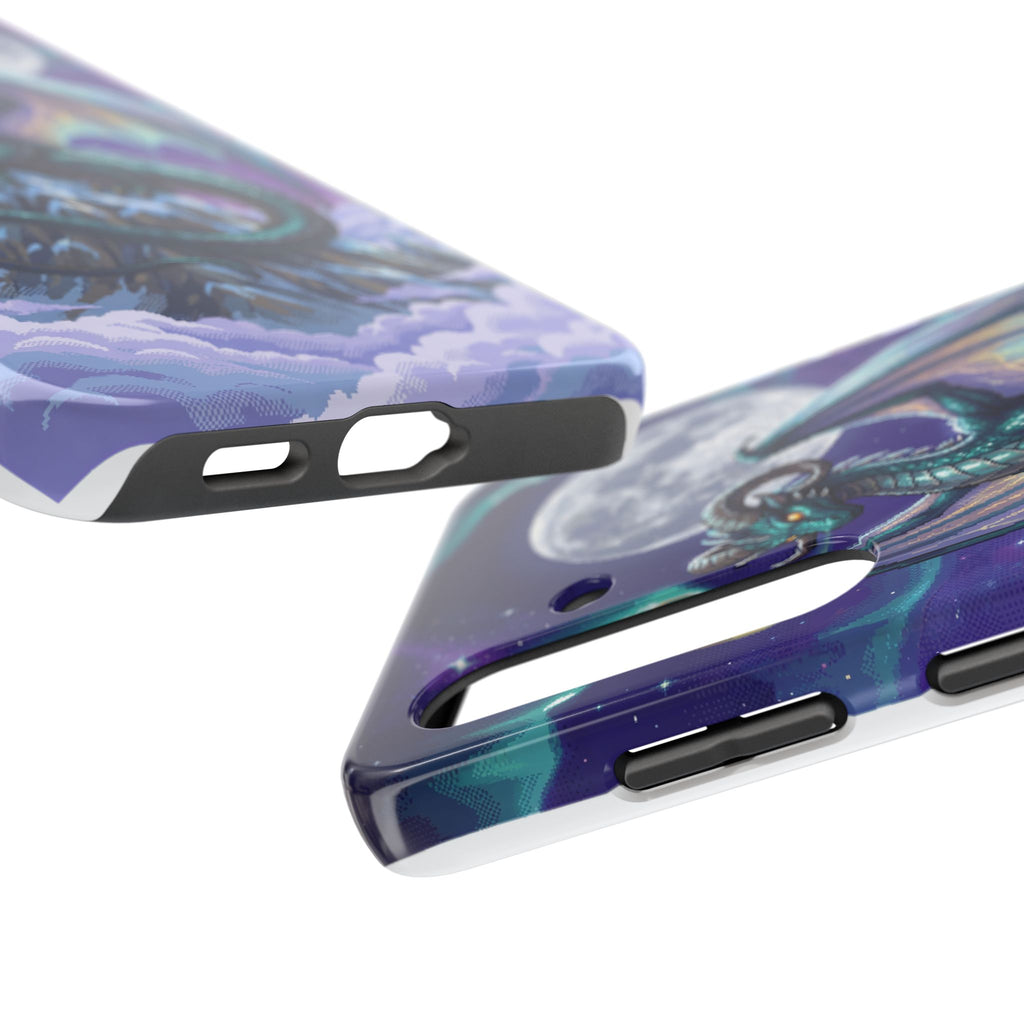 Retro Pixel Dragon on the Mountain Peak — Tough Phone Case