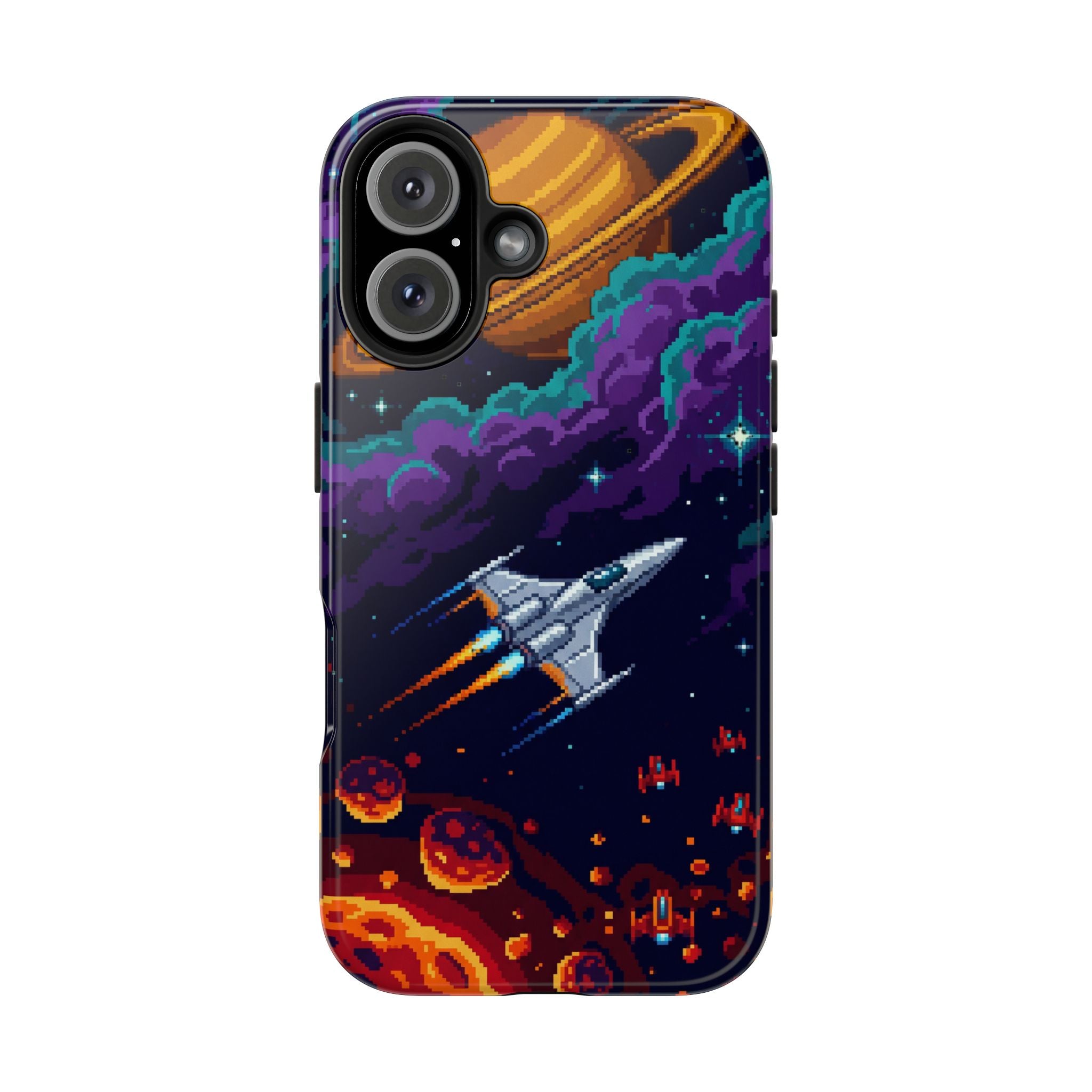 Retro Pixel Galactic Hero — Tough Phone Case