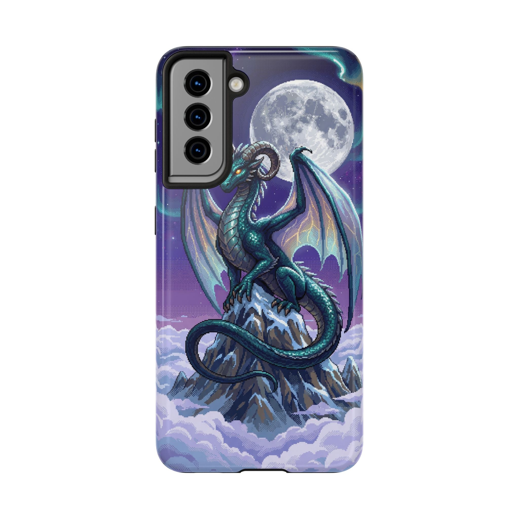 Retro Pixel Dragon on the Mountain Peak — Tough Phone Case