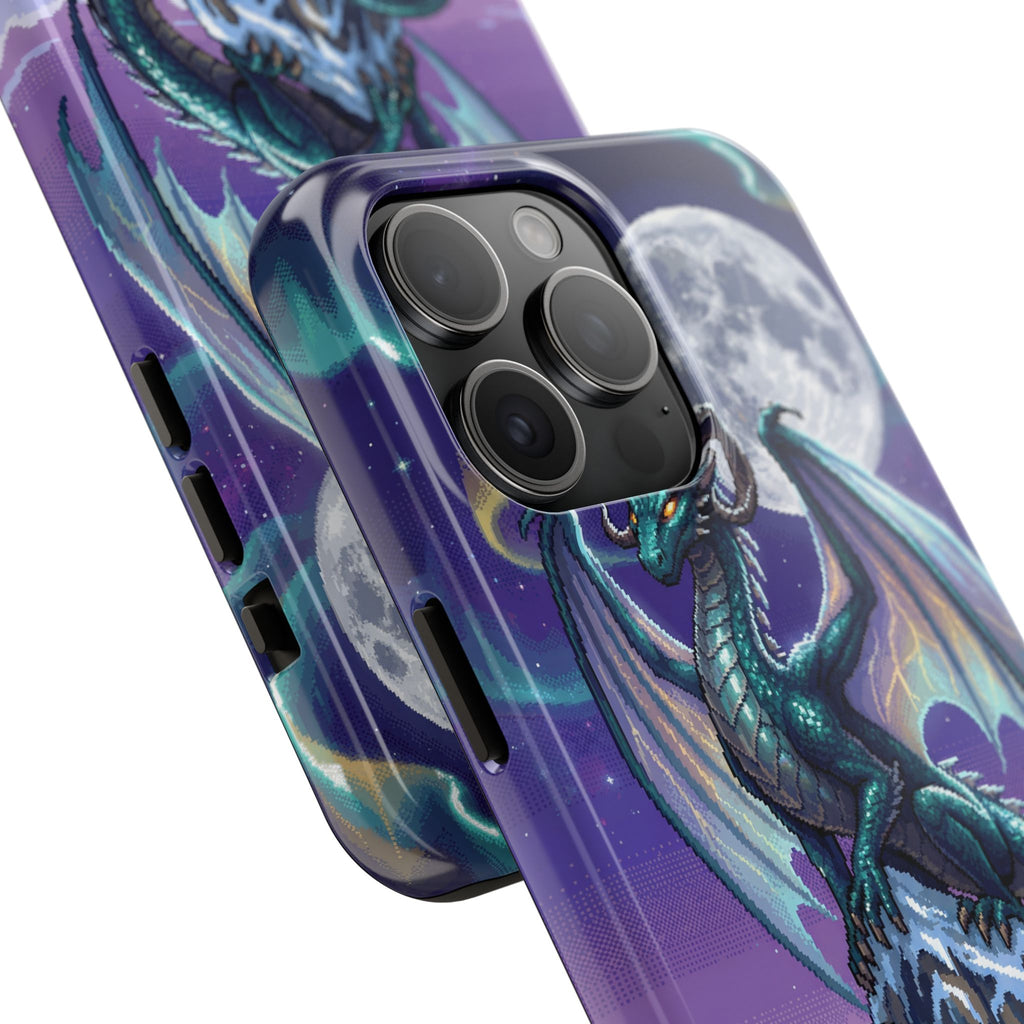 Retro Pixel Dragon on the Mountain Peak — Tough Phone Case
