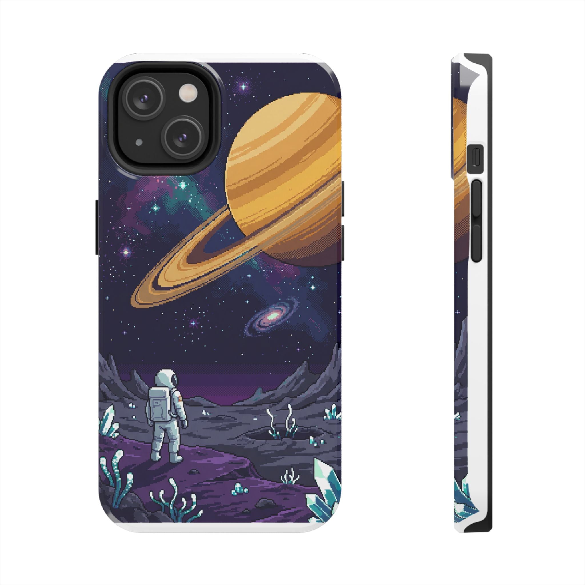 Retro Pixel Astronaut on an Alien World — Tough Phone Case