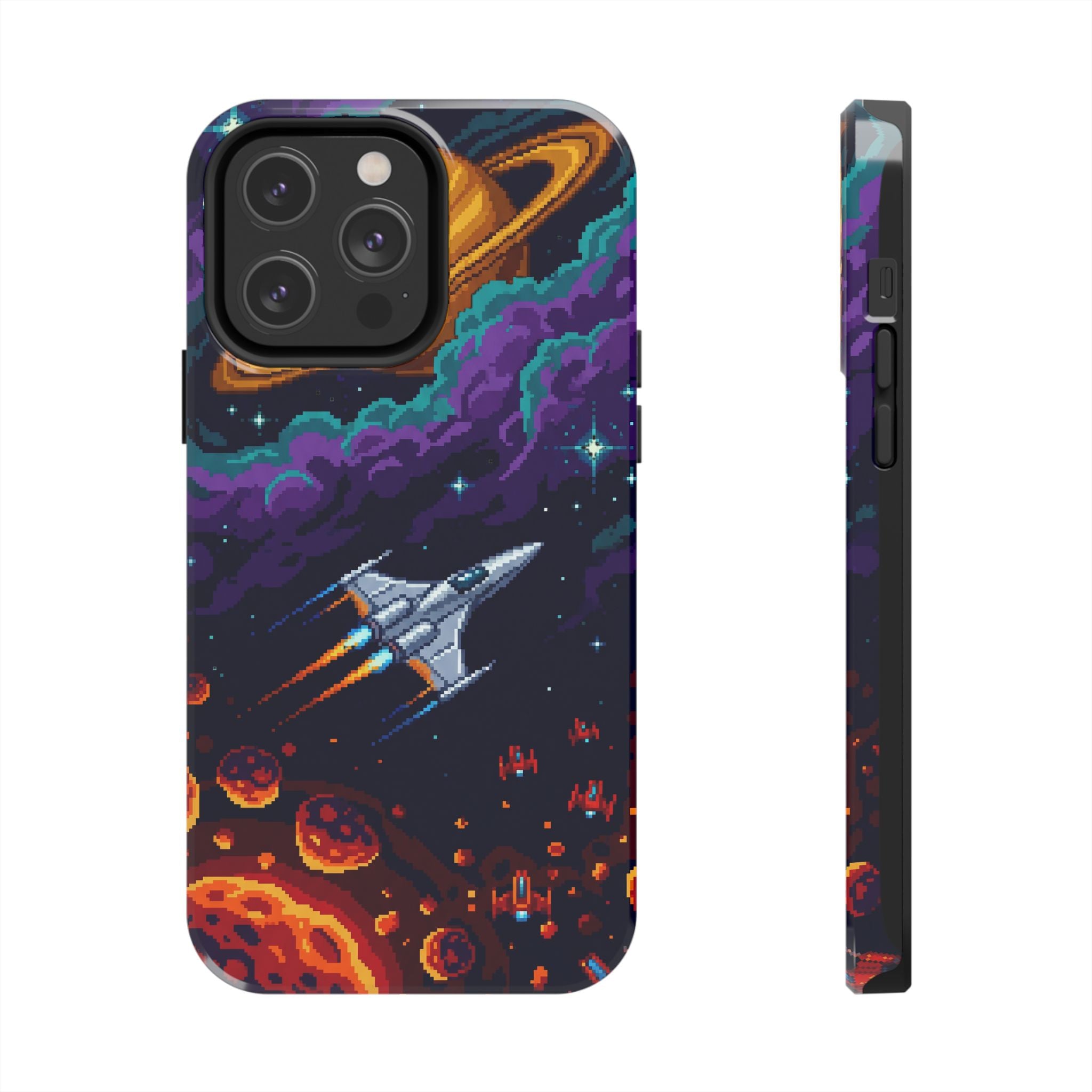 Retro Pixel Galactic Hero — Tough Phone Case