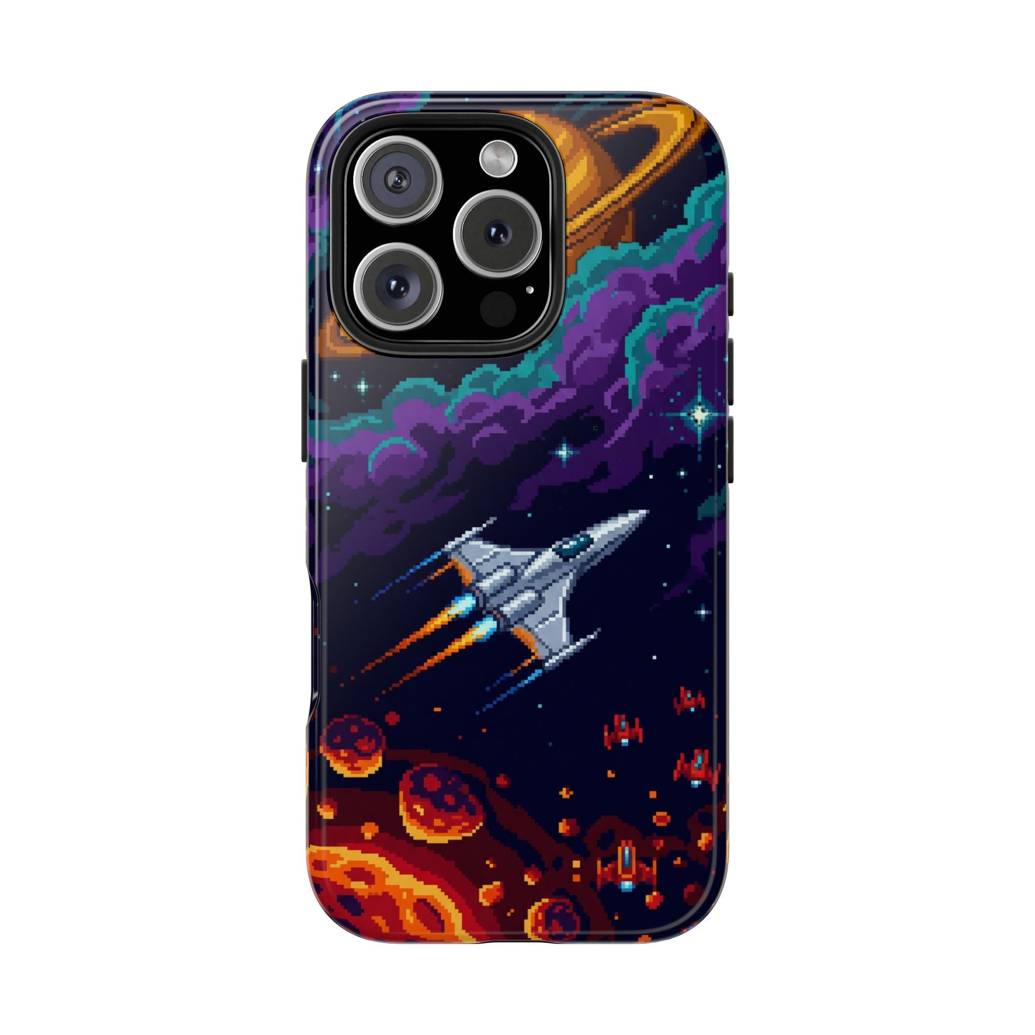 Retro Pixel Galactic Hero — Tough Phone Case