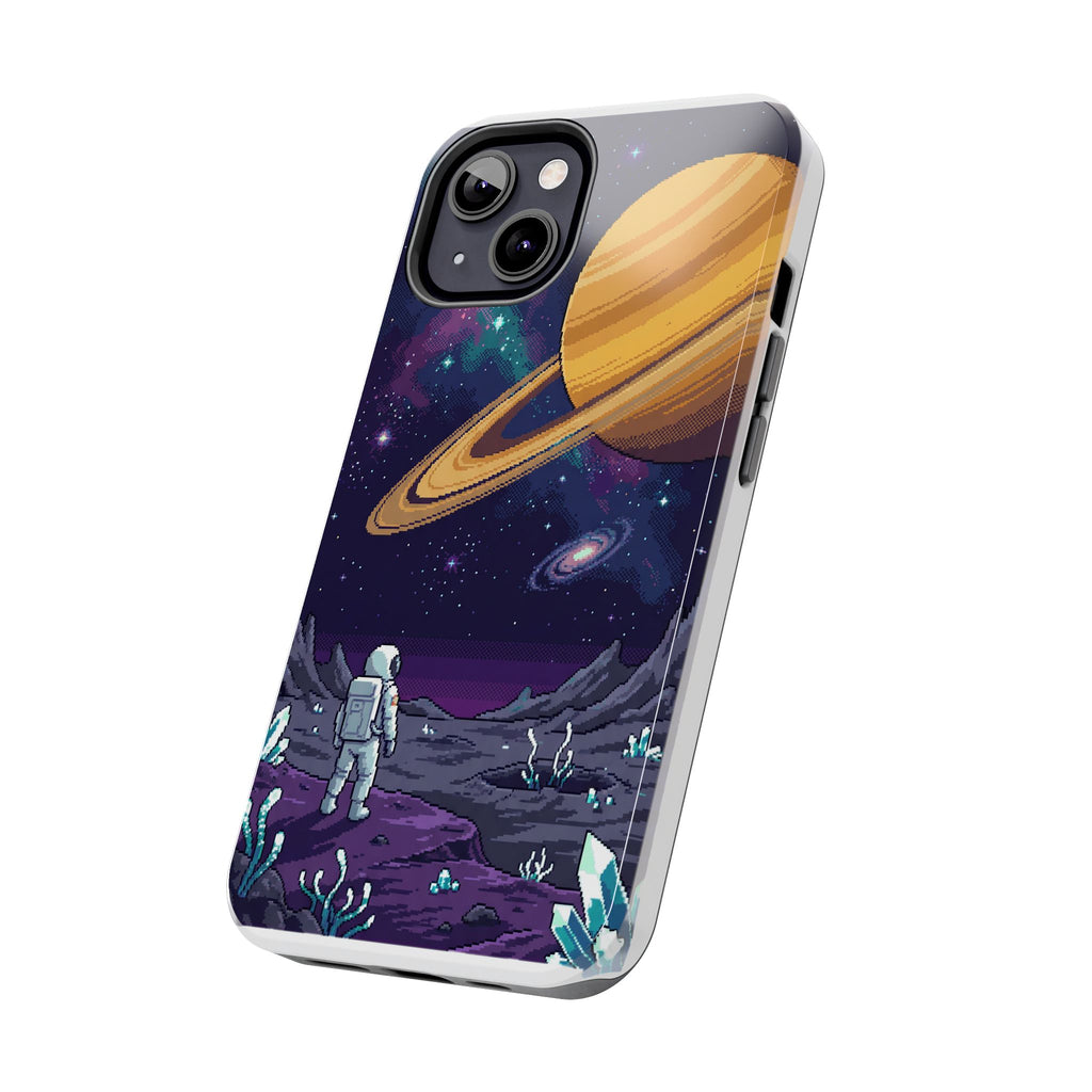 Retro Pixel Astronaut on an Alien World — Tough Phone Case