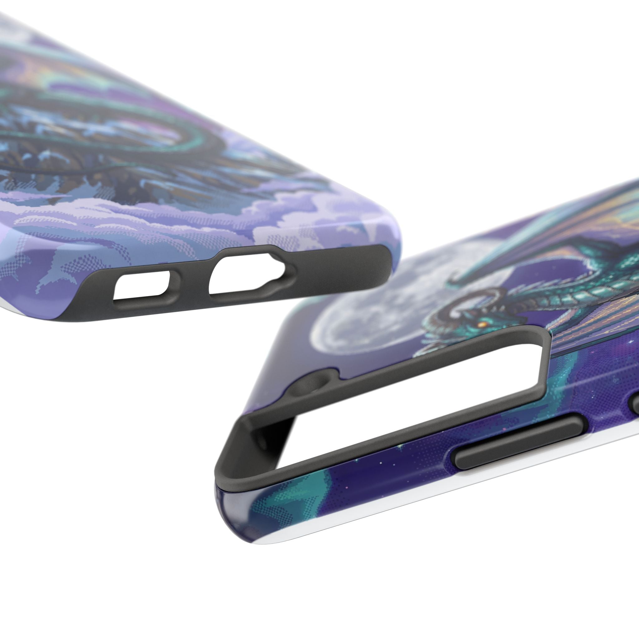 Retro Pixel Dragon on the Mountain Peak — Tough Phone Case