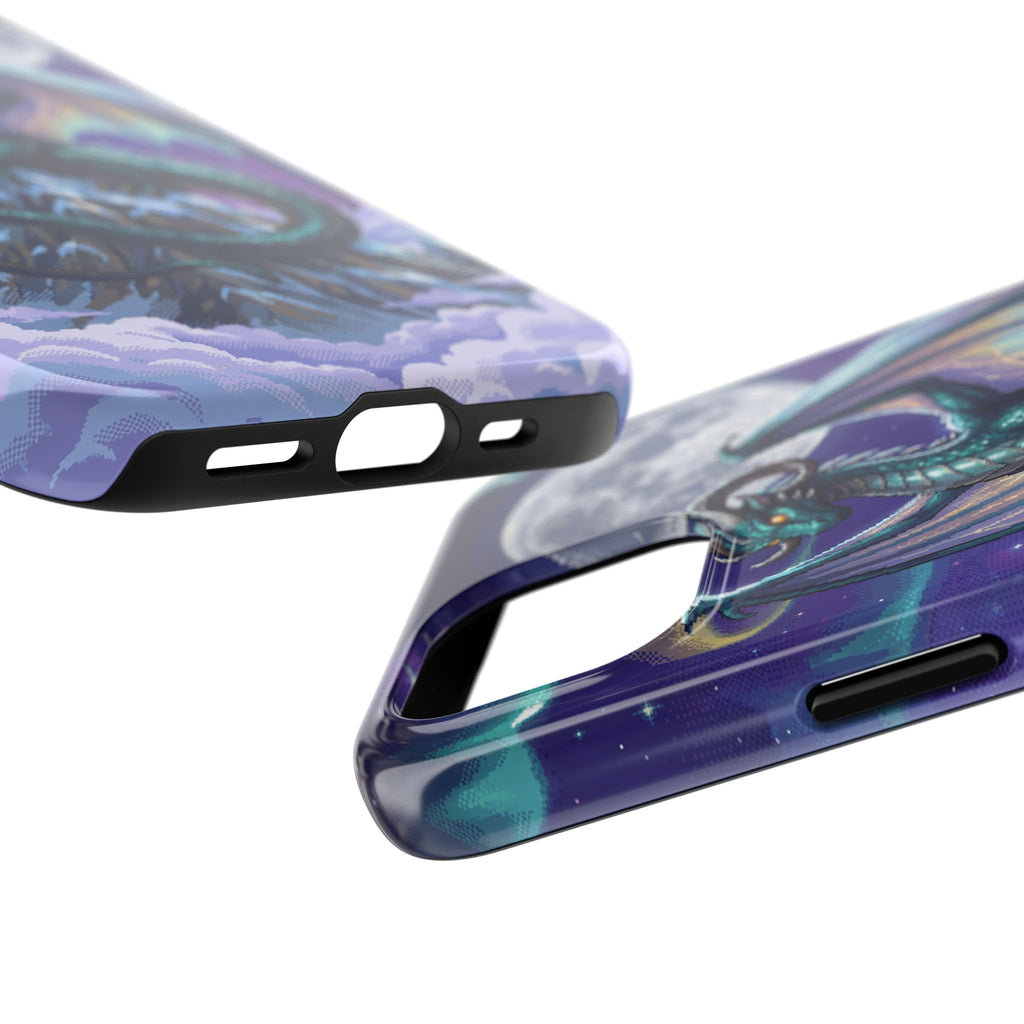 Retro Pixel Dragon on the Mountain Peak — Tough Phone Case