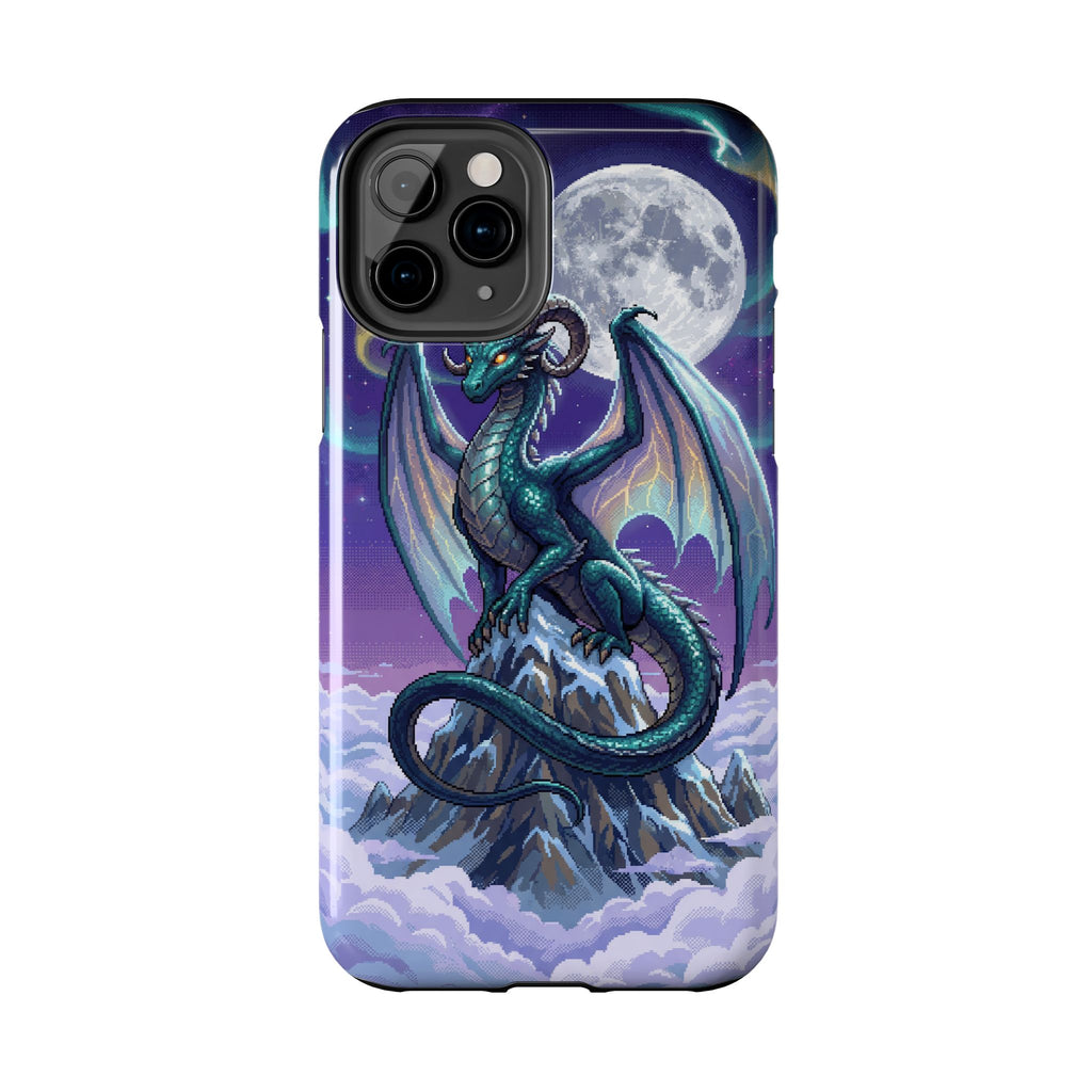 Retro Pixel Dragon on the Mountain Peak — Tough Phone Case