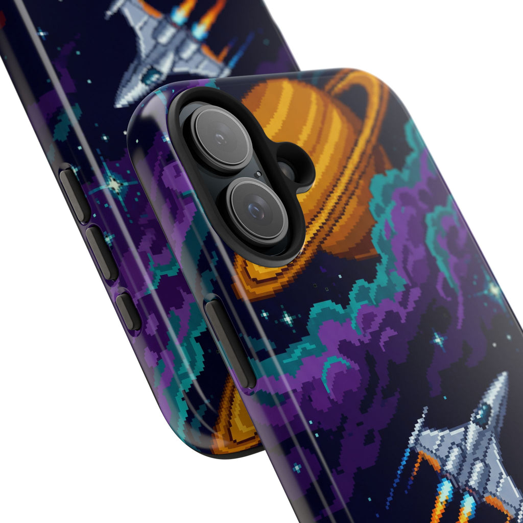 Retro Pixel Galactic Hero — Tough Phone Case