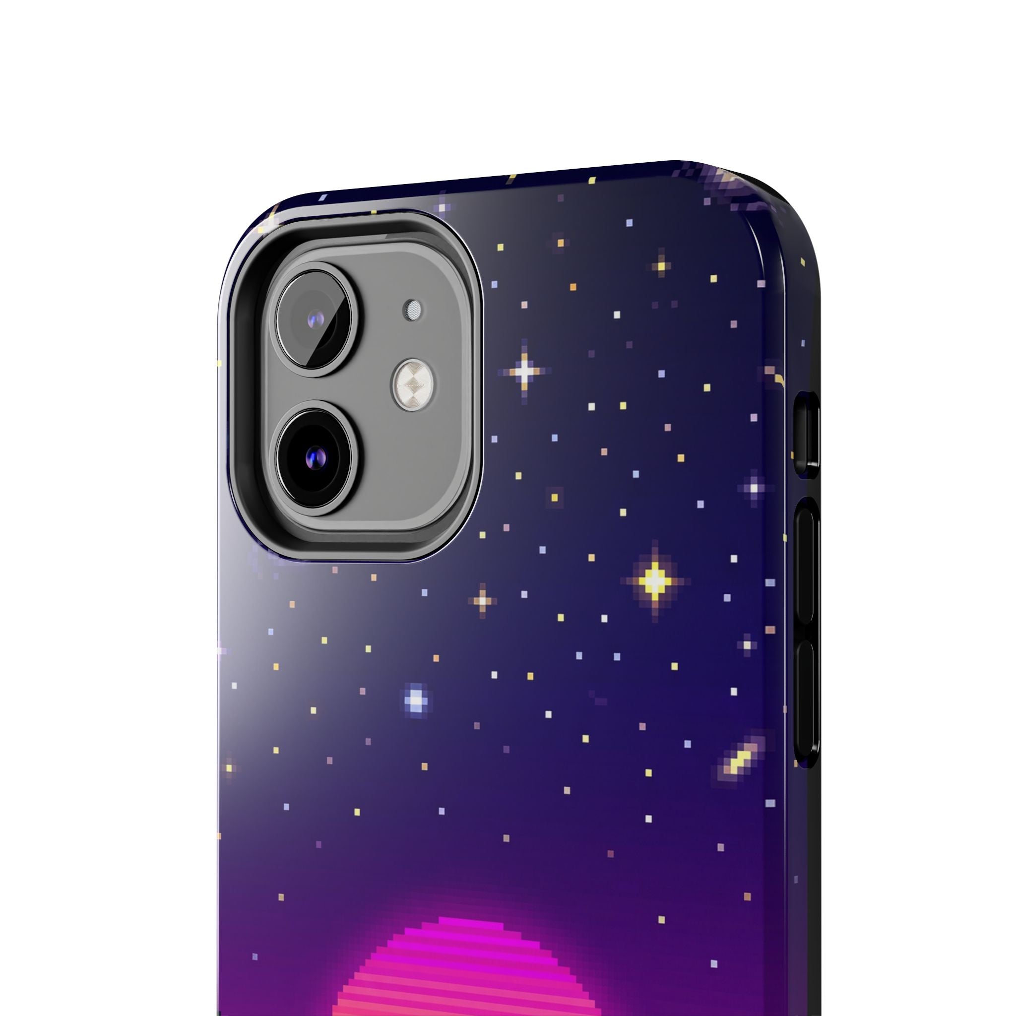 Retro Pixel Neon Grid — Tough Phone Case