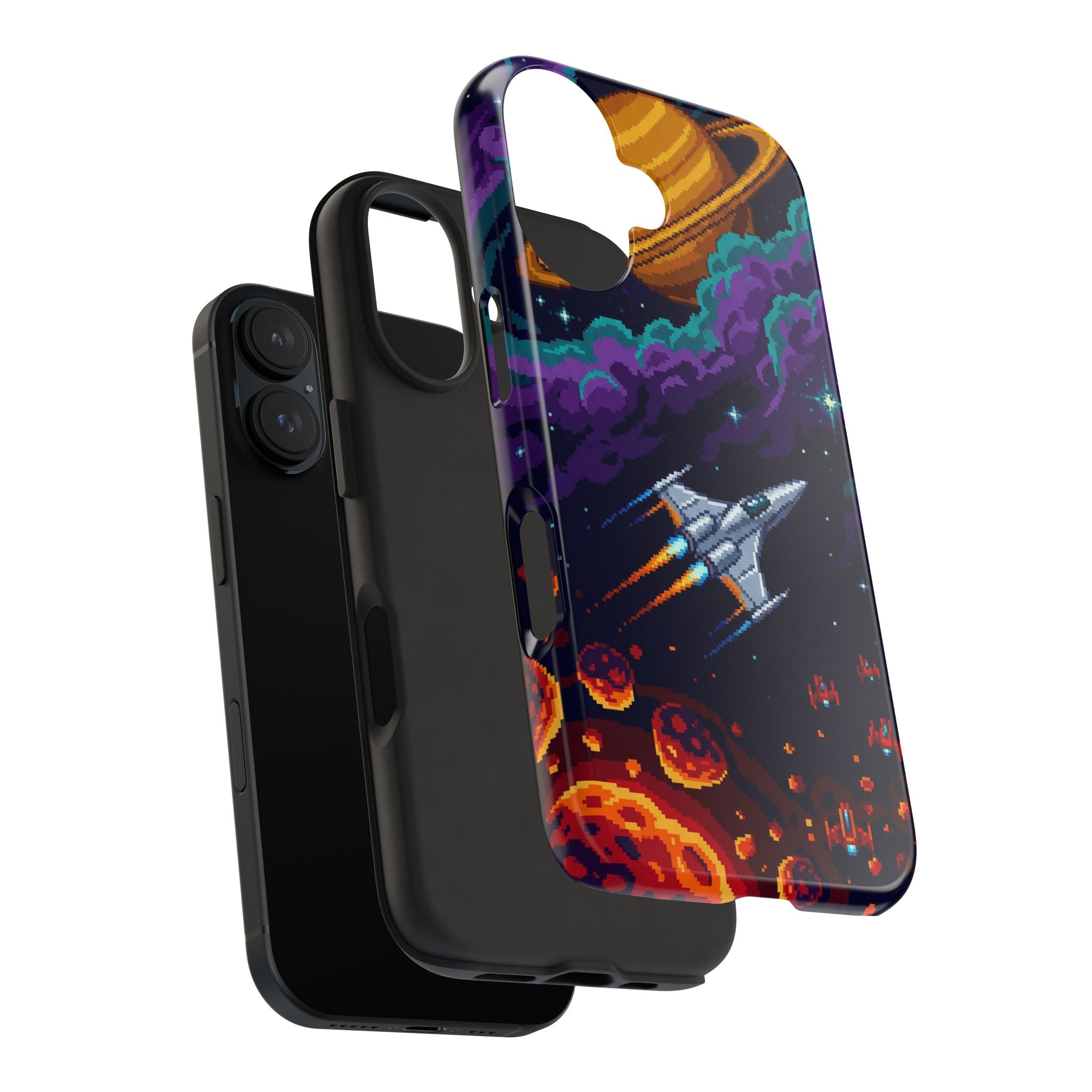 Retro Pixel Galactic Hero — Tough Phone Case