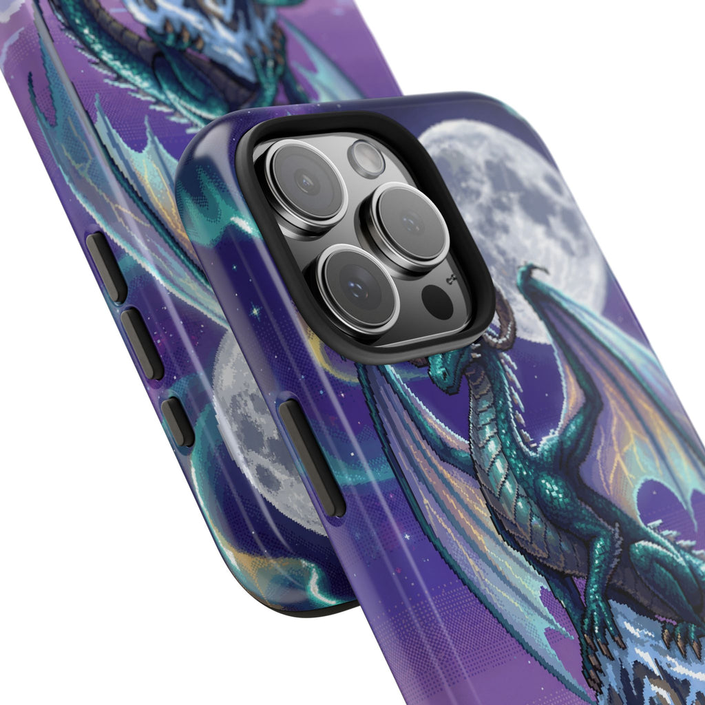 Retro Pixel Dragon on the Mountain Peak — Tough Phone Case