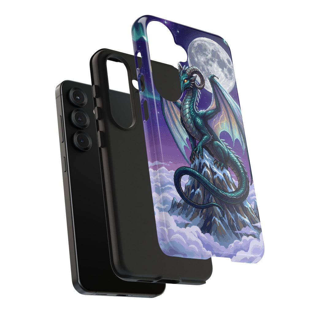 Retro Pixel Dragon on the Mountain Peak — Tough Phone Case