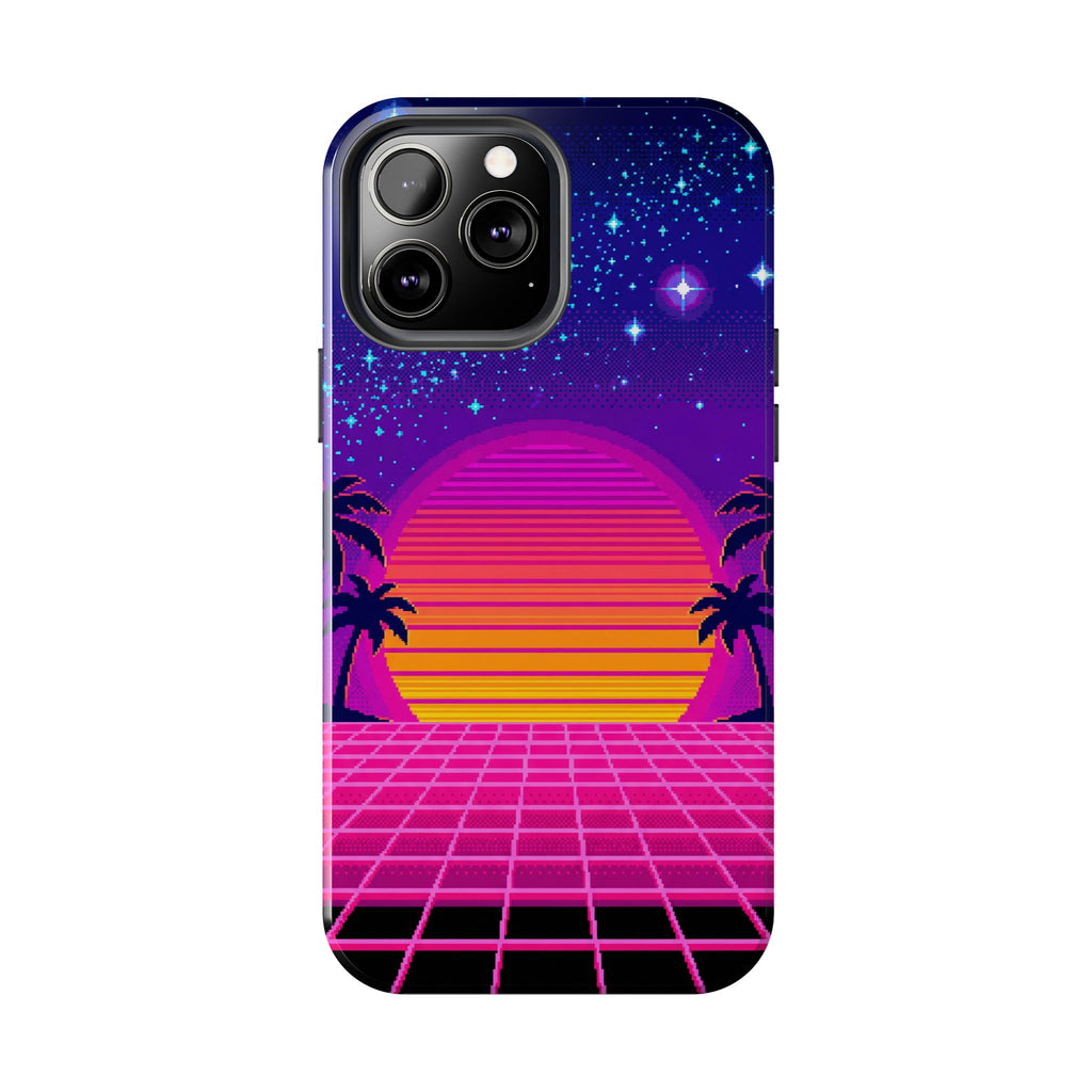Retro Pixel 8-Bit Sunset — Tough Phone Case