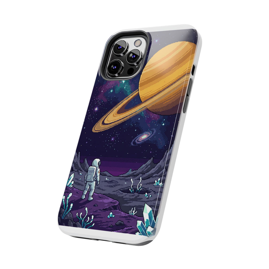 Retro Pixel Astronaut on an Alien World — Tough Phone Case