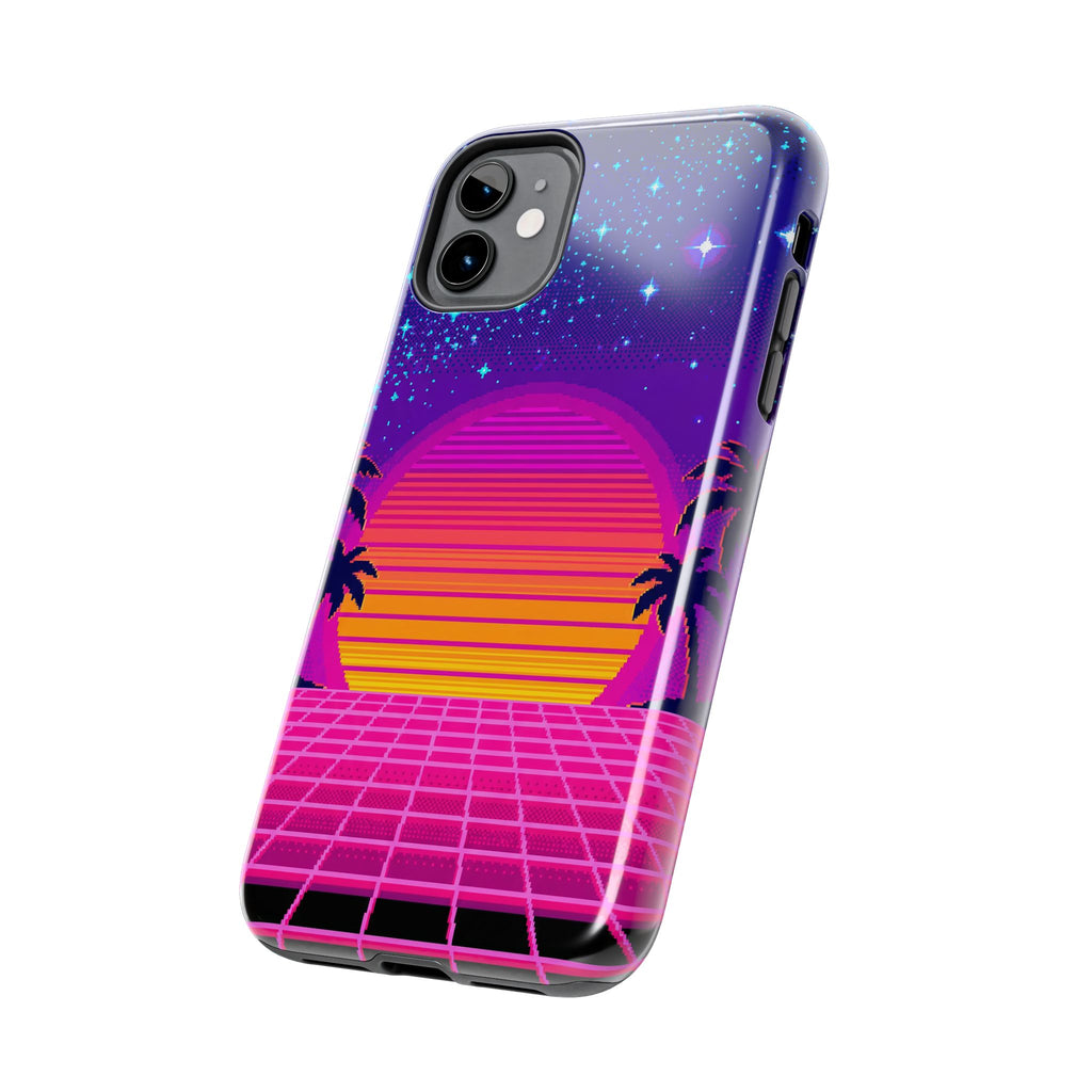 Retro Pixel 8-Bit Sunset — Tough Phone Case