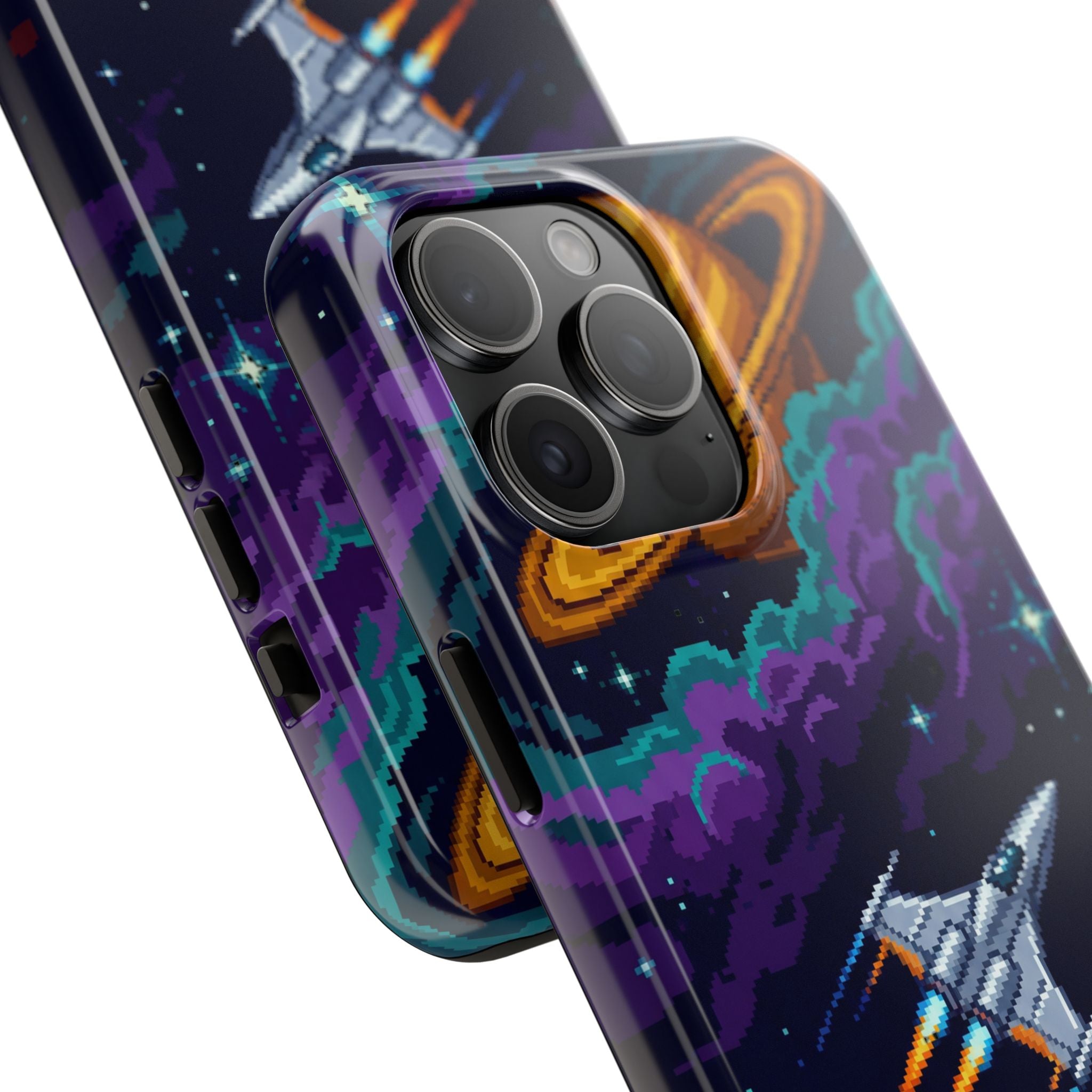 Retro Pixel Galactic Hero — Tough Phone Case