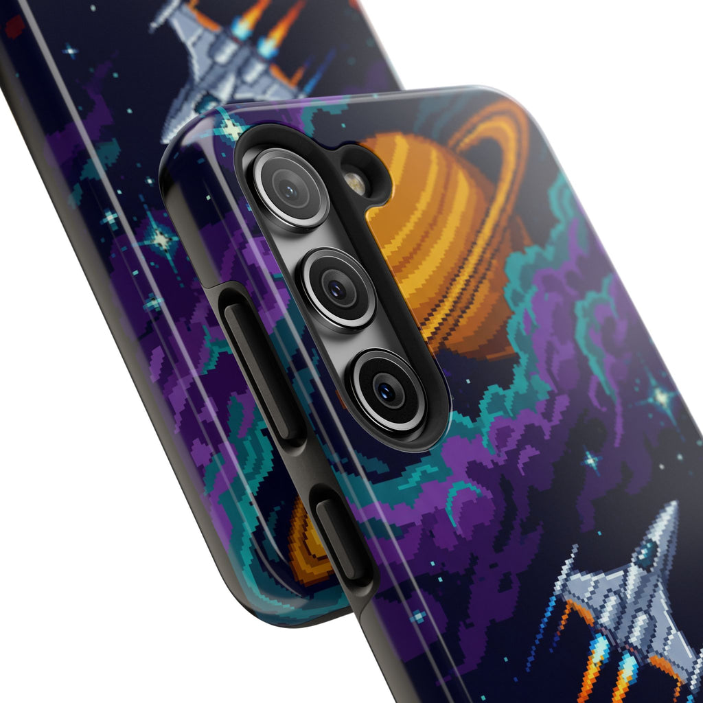 Retro Pixel Galactic Hero — Tough Phone Case