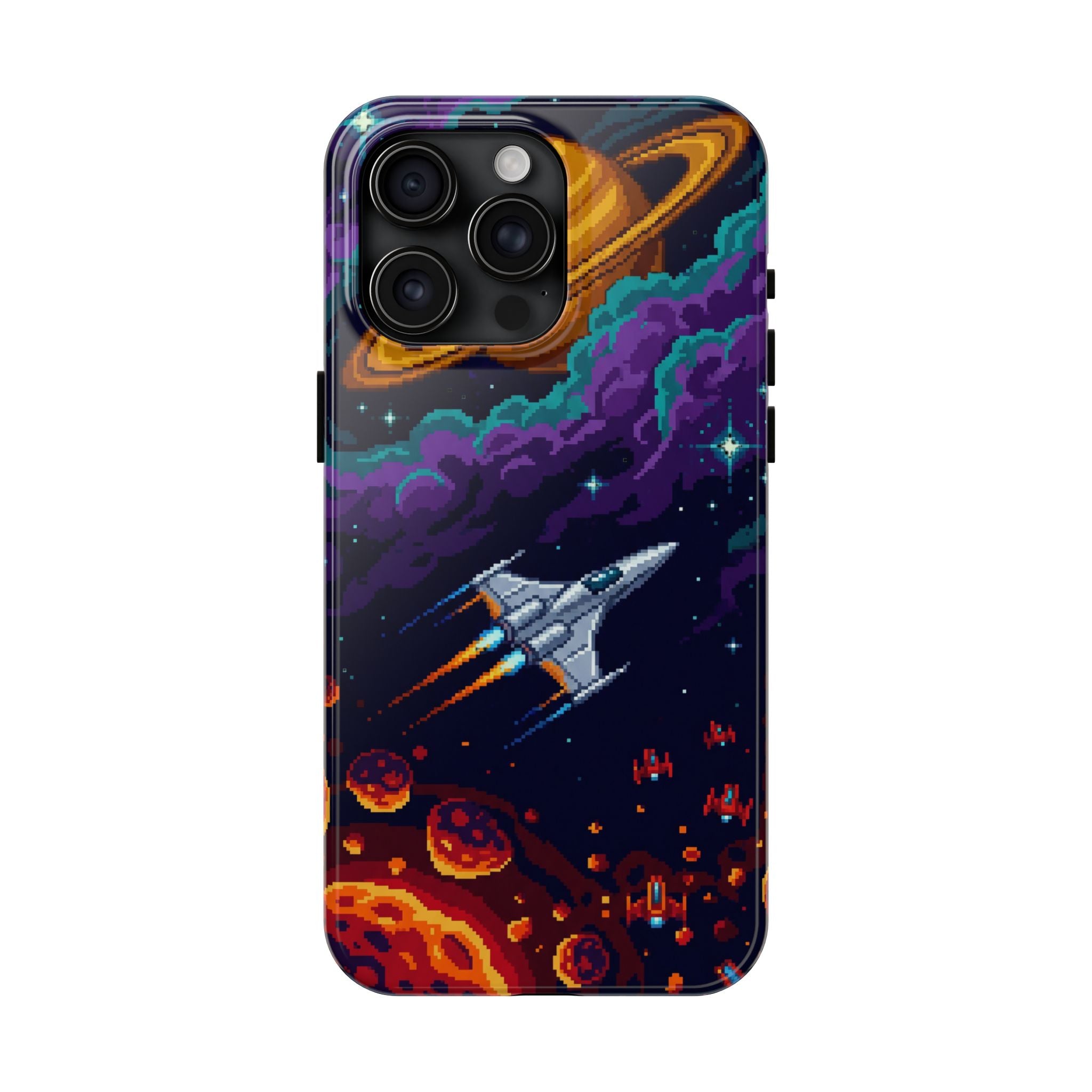 Retro Pixel Galactic Hero — Tough Phone Case