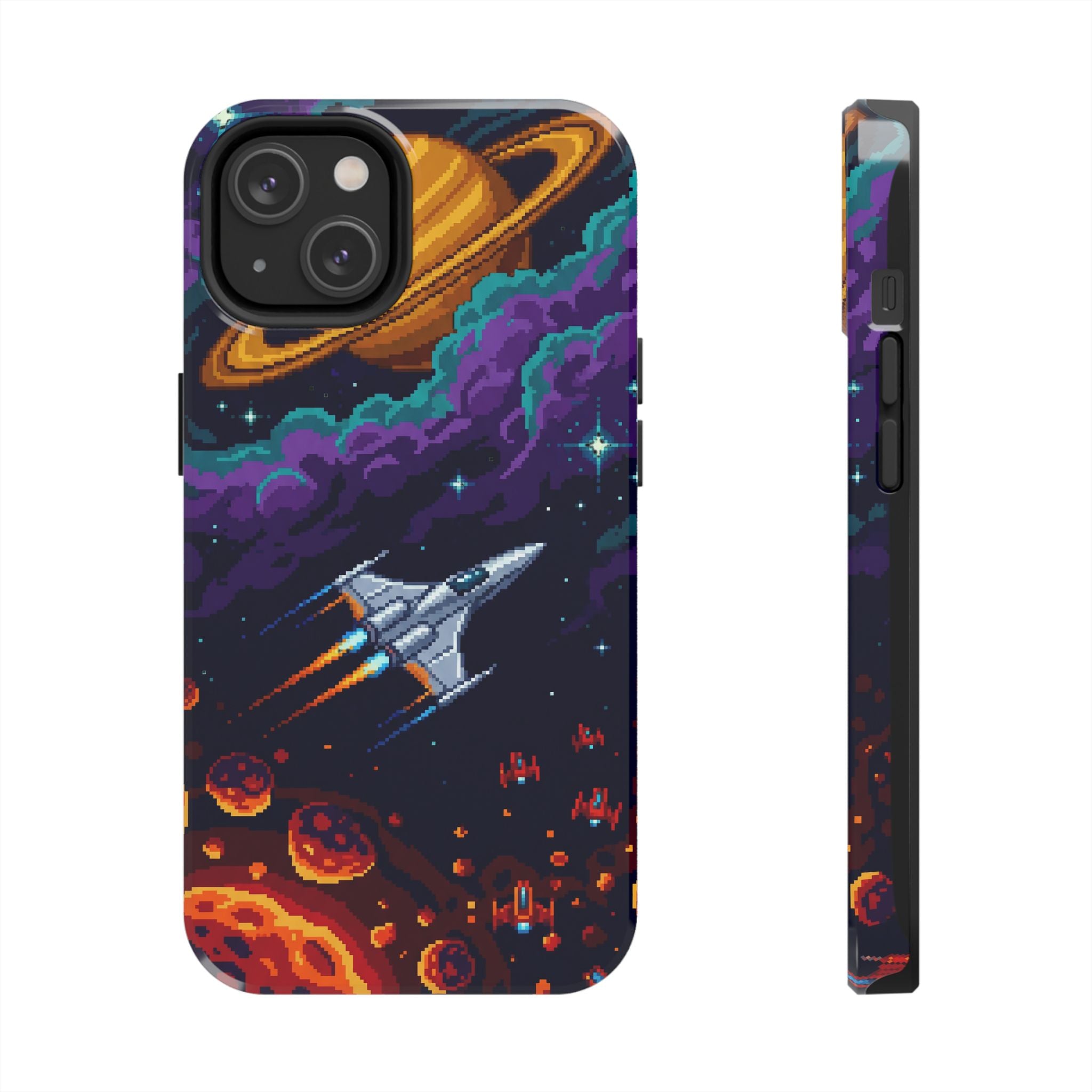 Retro Pixel Galactic Hero — Tough Phone Case