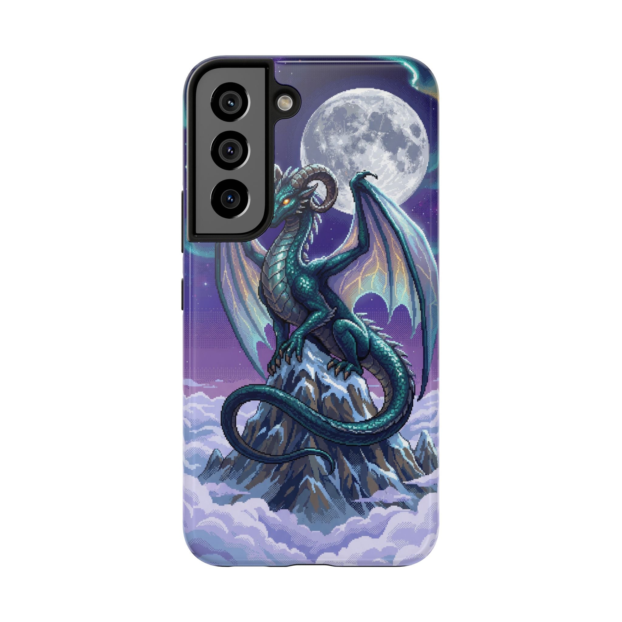 Retro Pixel Dragon on the Mountain Peak — Tough Phone Case