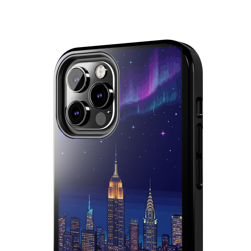 Retro Pixel NYC Skyline at Night — Tough Phone Case