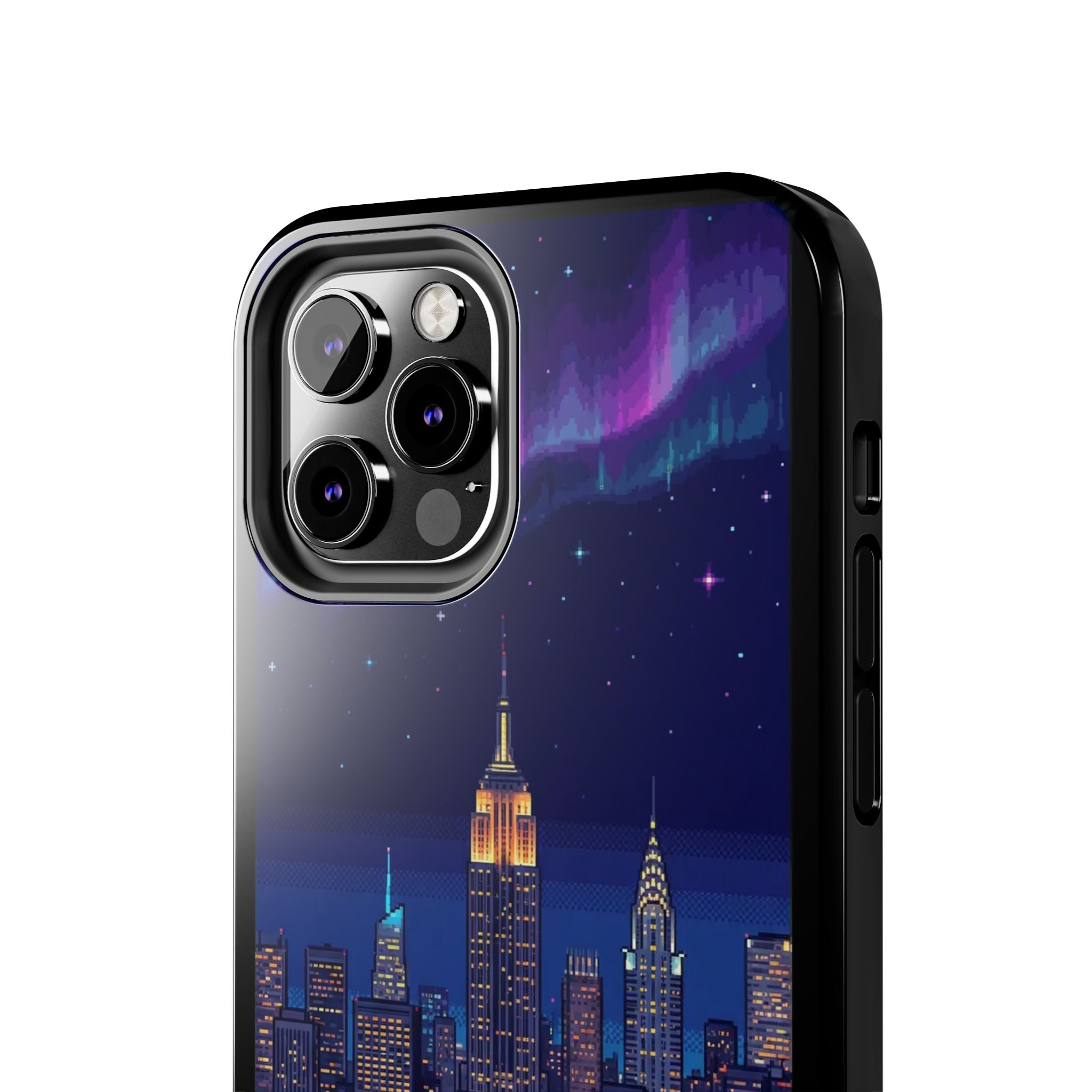Retro Pixel NYC Skyline at Night — Tough Phone Case