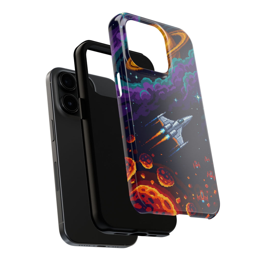 Retro Pixel Galactic Hero — Tough Phone Case