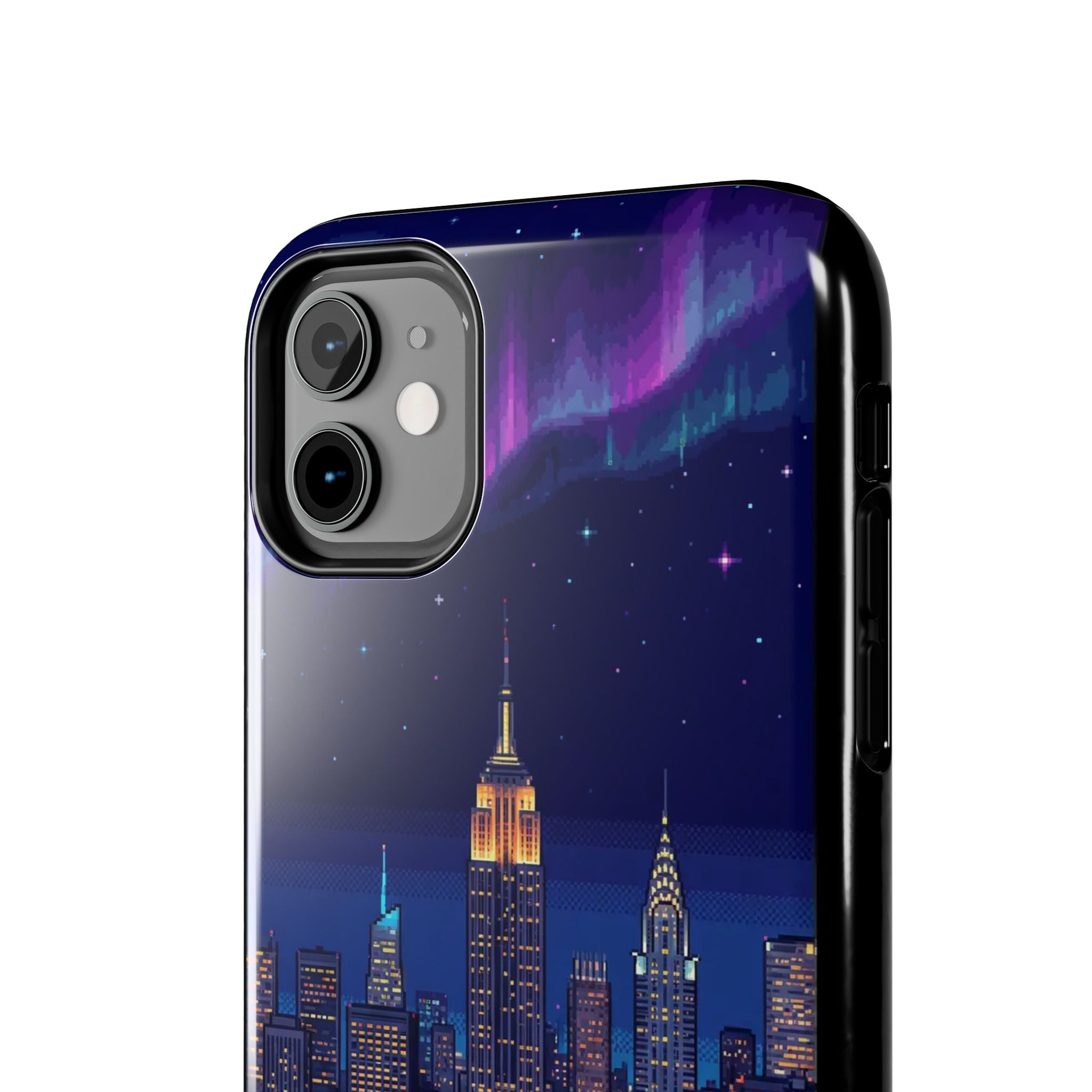Retro Pixel NYC Skyline at Night — Tough Phone Case