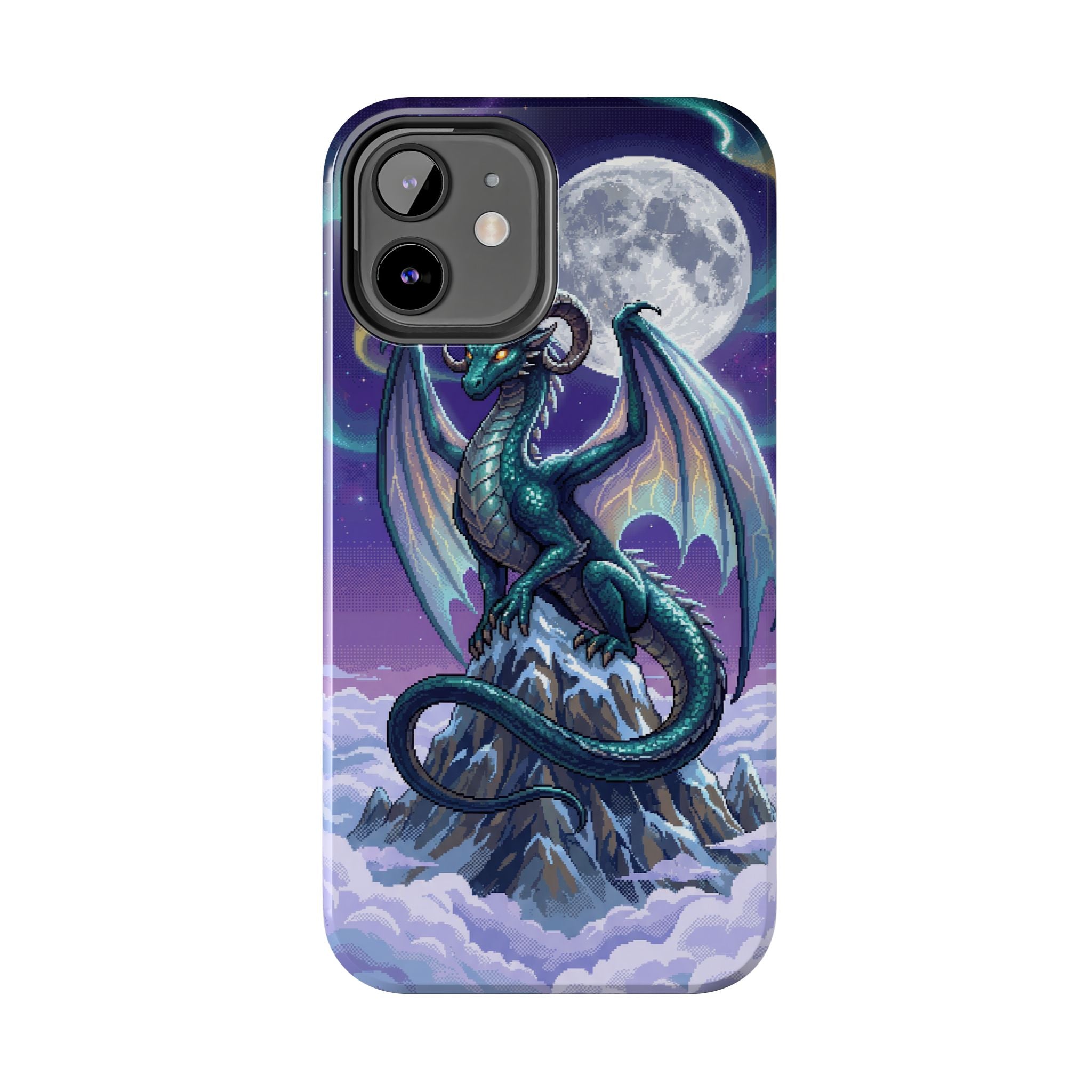 Retro Pixel Dragon on the Mountain Peak — Tough Phone Case