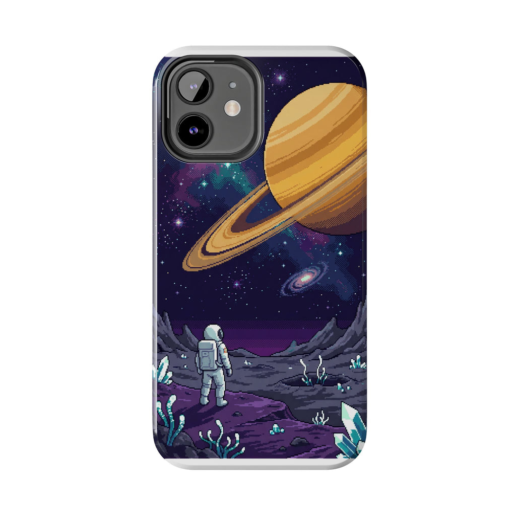 Retro Pixel Astronaut on an Alien World — Tough Phone Case